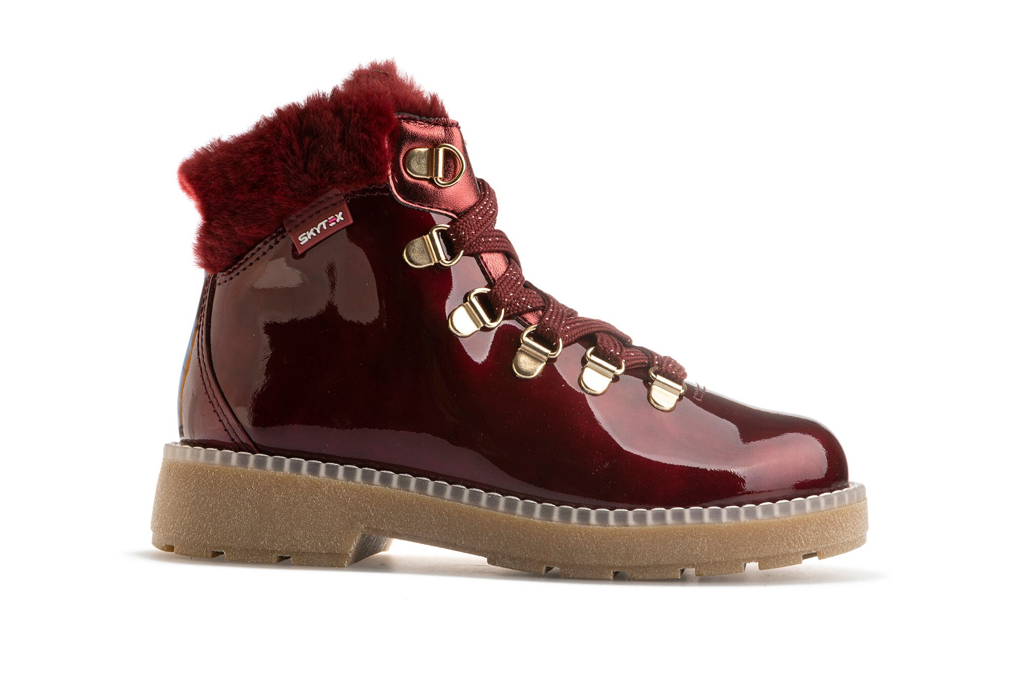 Botas Infantil de Pele com Cordões Pablosky Vermelho-2