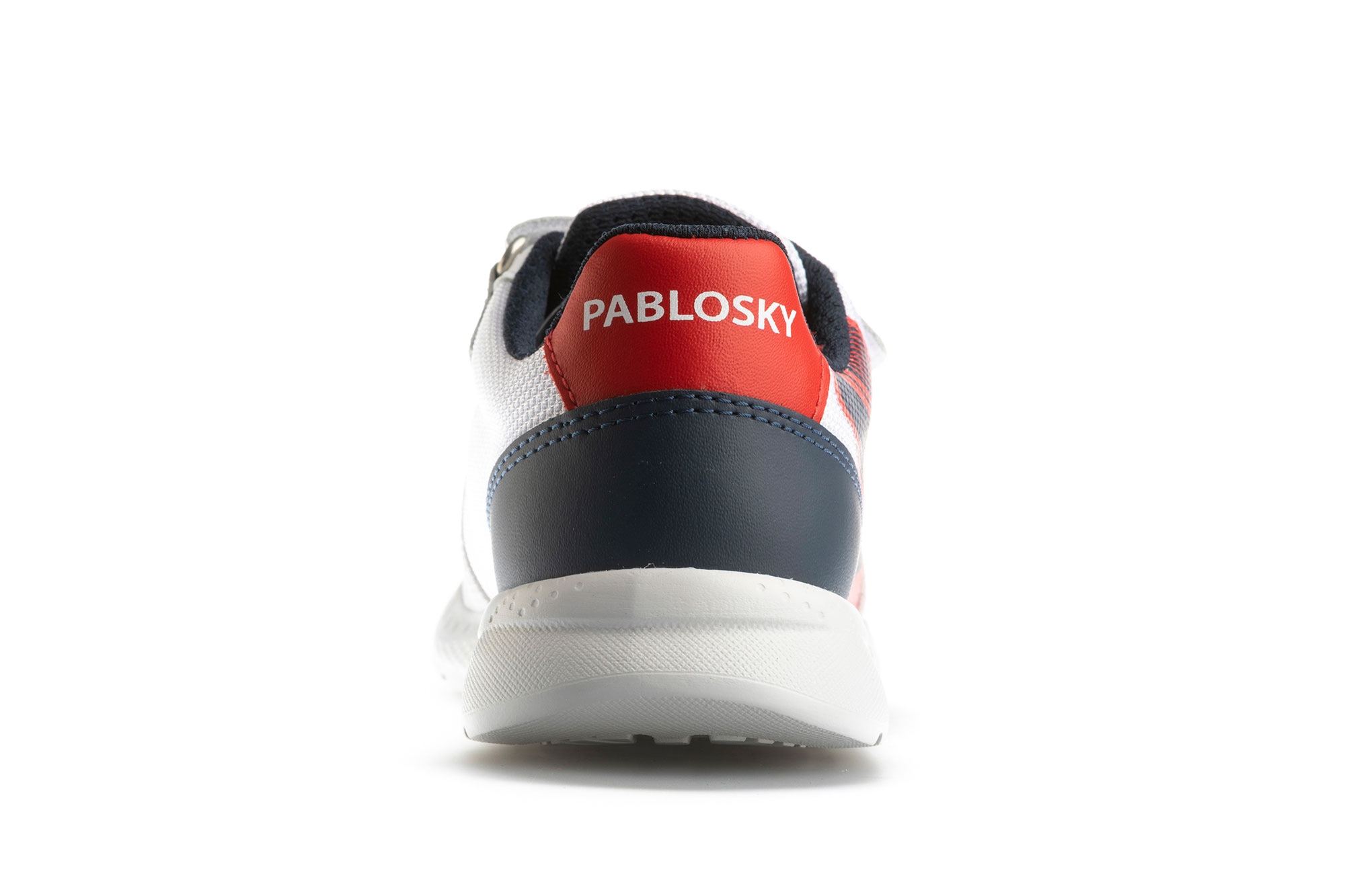 Sapatilhas Desportivas Infantil de Pele Pablosky Branco / Vermelho-4
