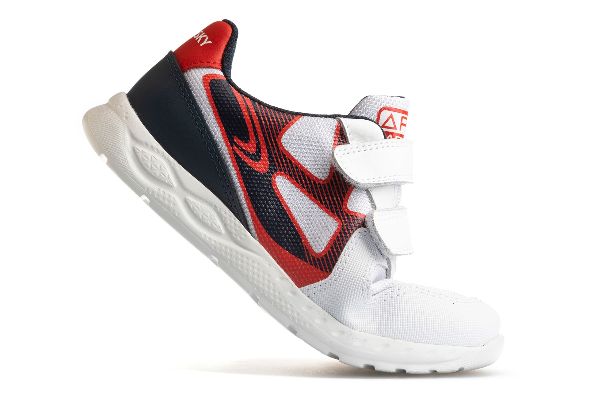 Sapatilhas Desportivas Infantil de Pele Pablosky Branco / Vermelho-5