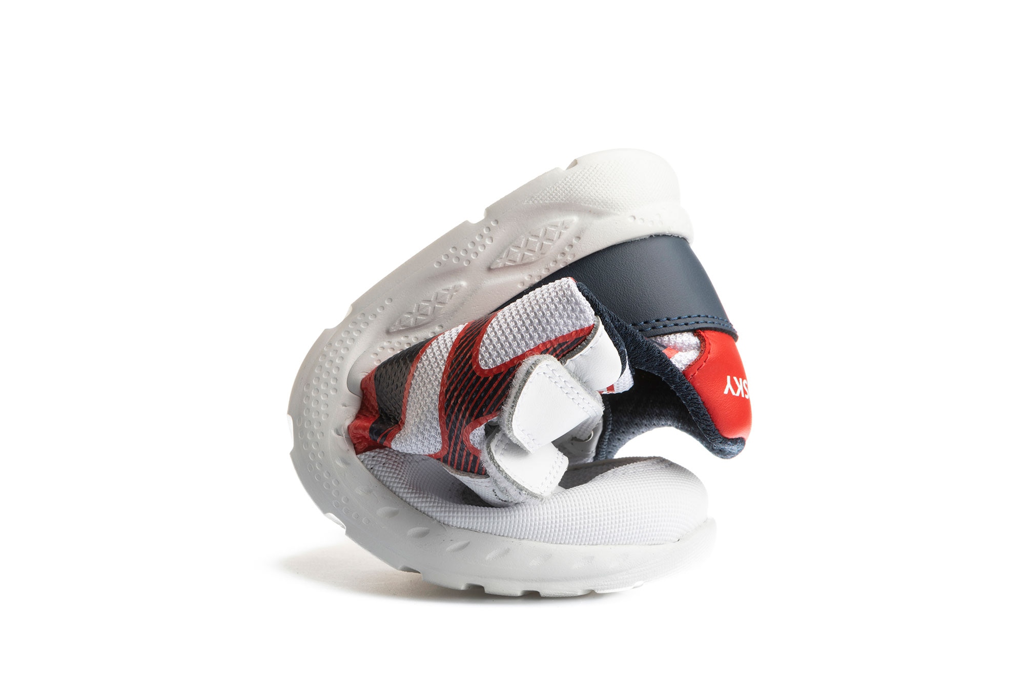 Sapatilhas Desportivas Infantil de Pele Pablosky Branco / Vermelho-6