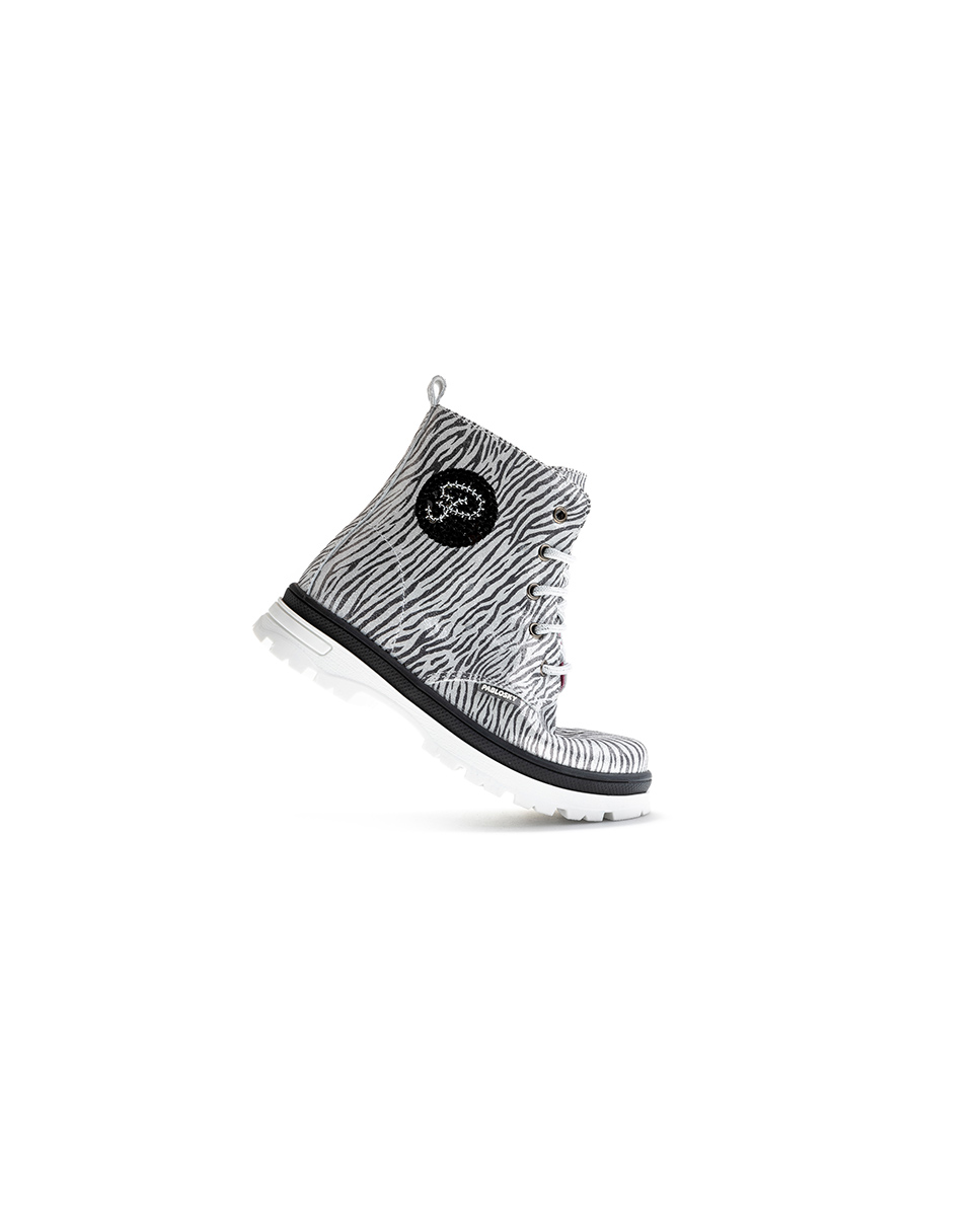 Botas Infantil de Pele com Fecho Zip Pablosky Branco-6