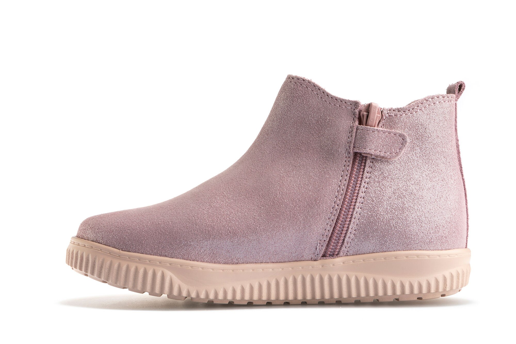 Botas Infantil de Pele com Fecho Zip Pablosky Rosa-claro-3