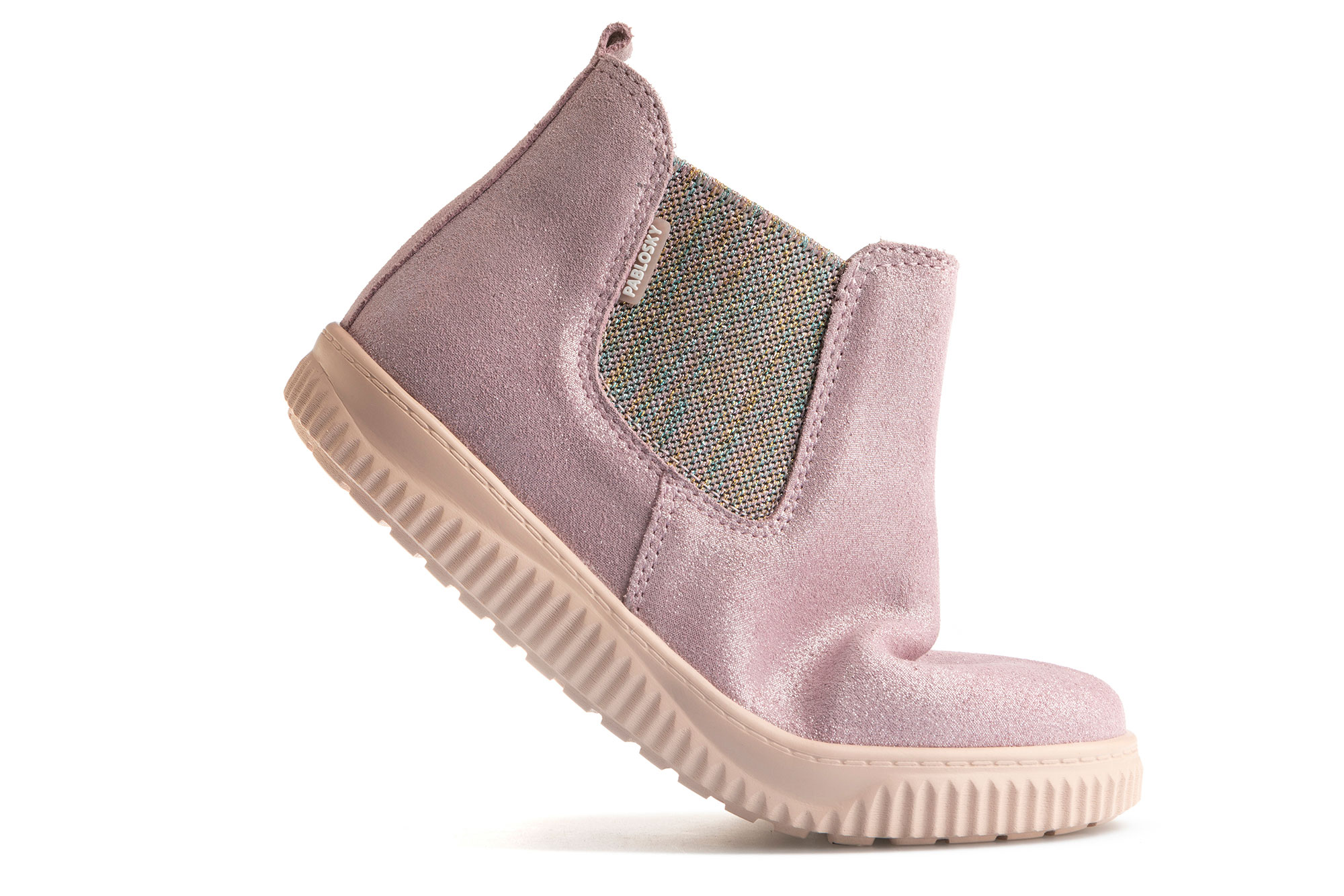 Botas Infantil de Pele com Fecho Zip Pablosky Rosa-claro-6