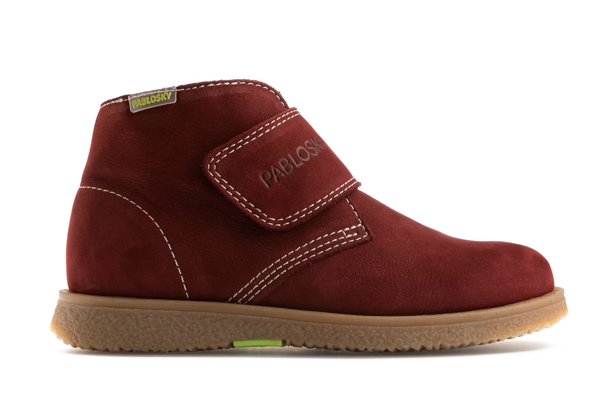 Botas Infantil de Pele com Velcro Pablosky Bordeaux-2