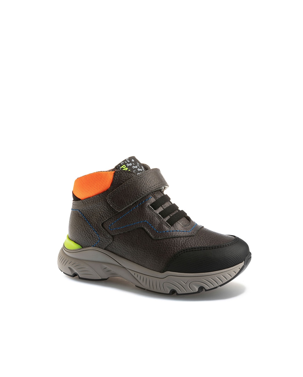 Botas Infantil de Pele com Velcro Pablosky Cinzento-escuro-1