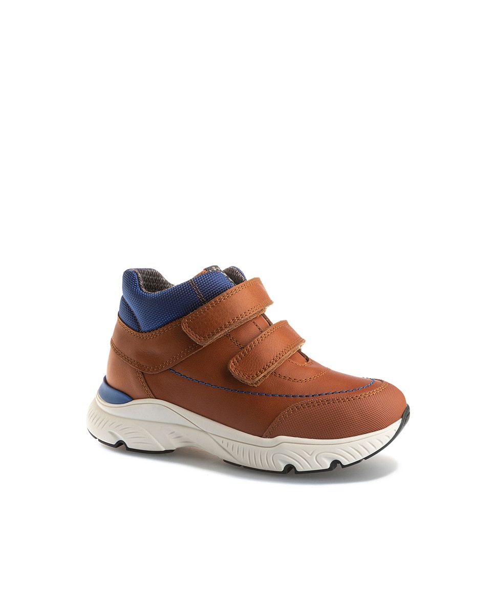 Botas Infantil de Pele com Velcro Pablosky Camel-1