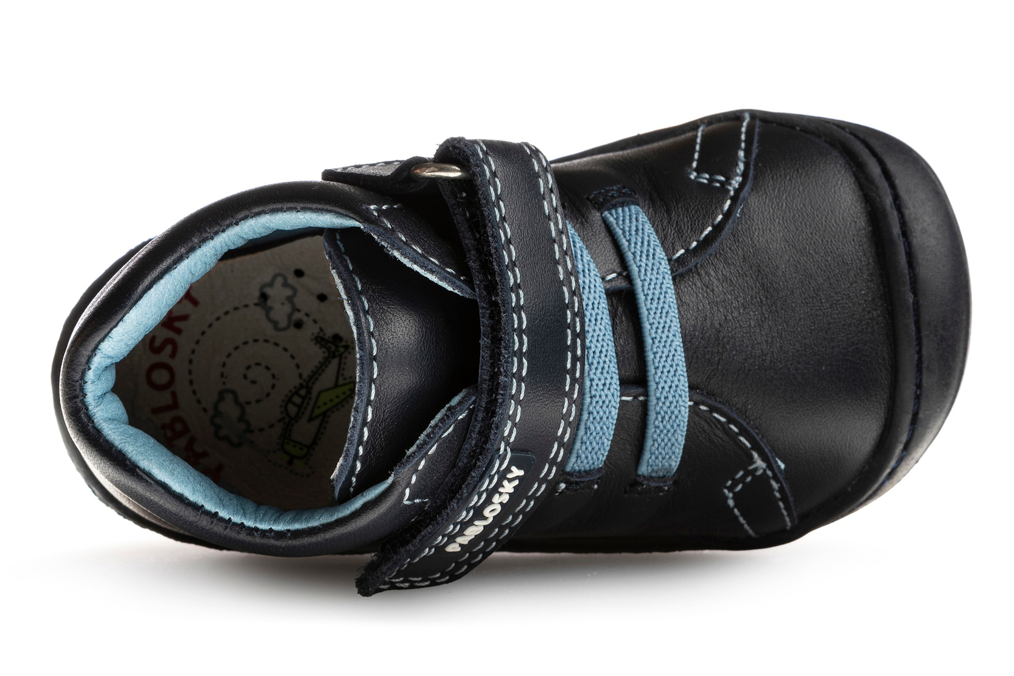 Sapatos de Presilha para Bebé de Pele com Velcro Pablosky Azul-marinho-6