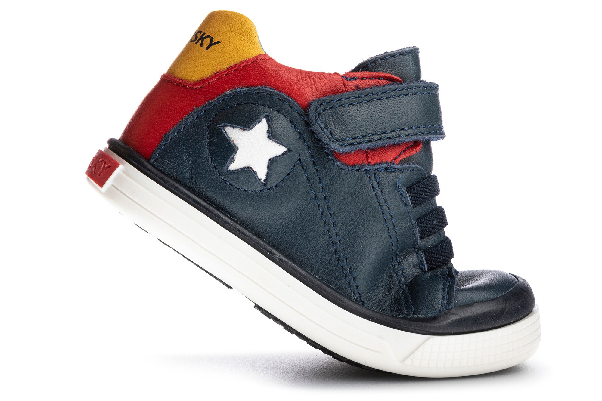 Sapatilhas Desportivas para Bebé de Pele com Velcro Pablosky Azul-marinho-3
