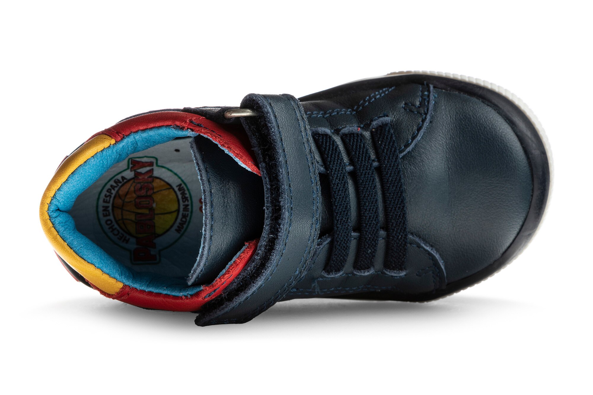 Sapatilhas Desportivas para Bebé de Pele com Velcro Pablosky Azul-marinho-6