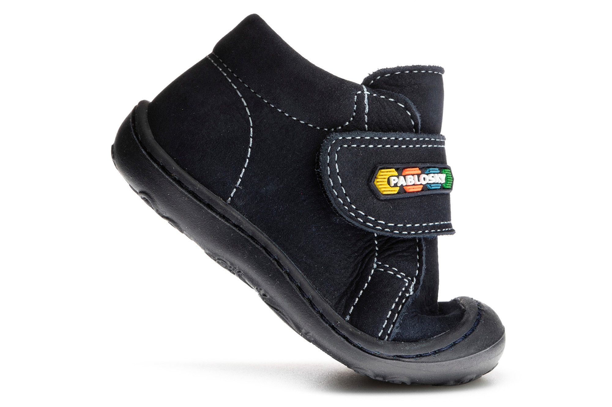 Sapatos de Presilha para Bebé de Pele com Velcro Pablosky Azul-marinho-3