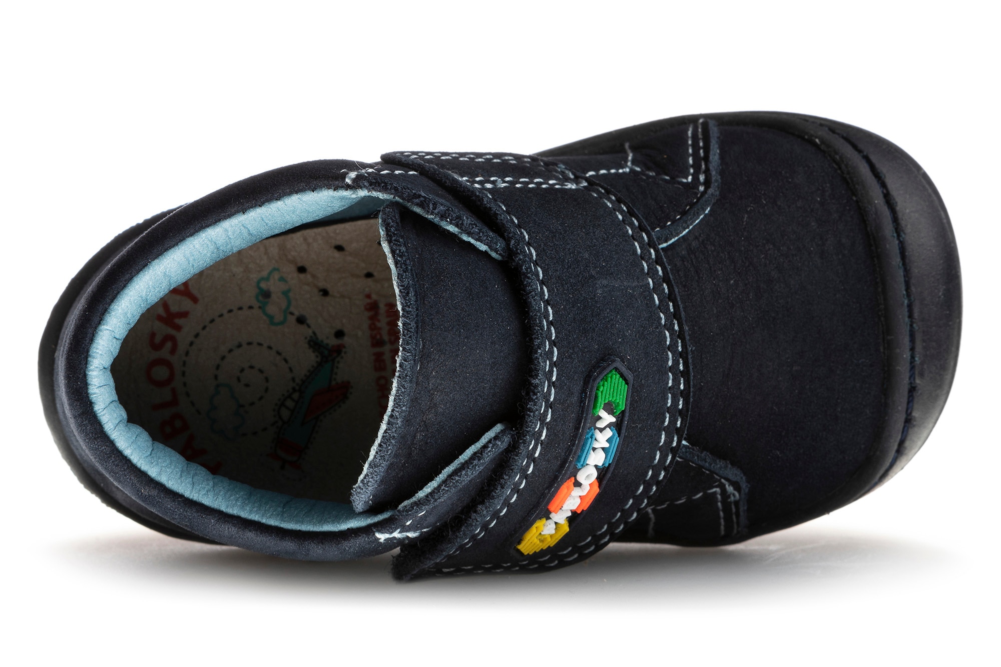 Sapatos de Presilha para Bebé de Pele com Velcro Pablosky Azul-marinho-6