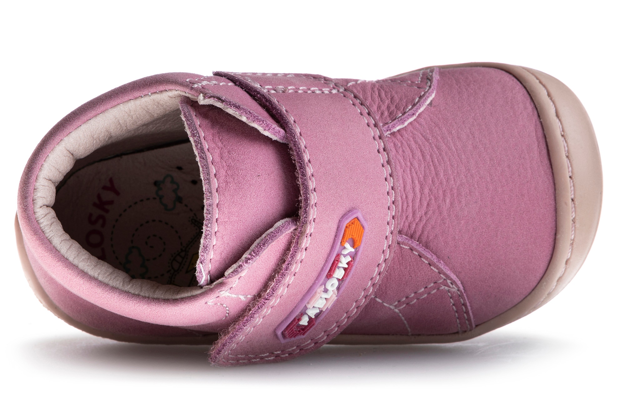 Sapatos de Presilha para Bebé de Pele com Velcro Pablosky Rosa-6