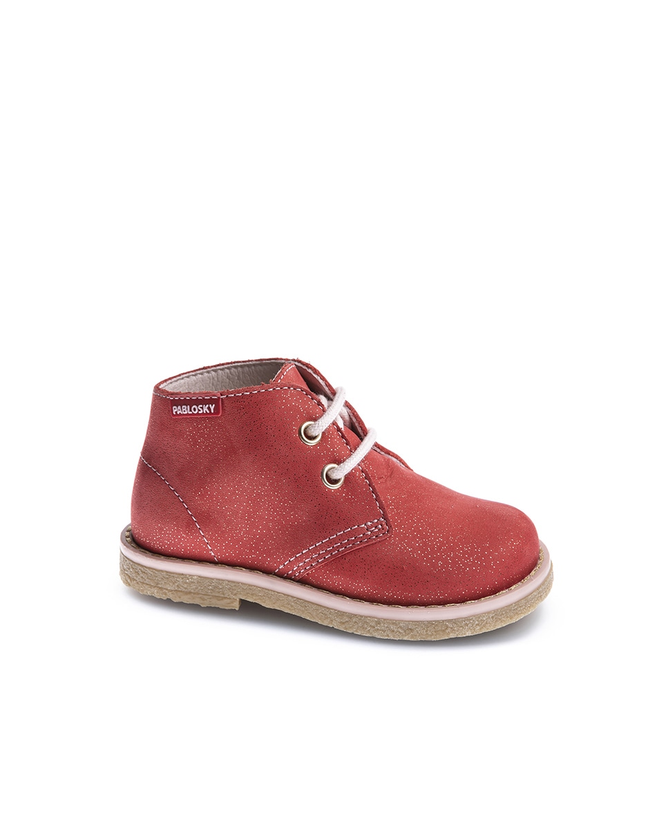 Botas de Bebé em Pele com Fecho Vermelho-1