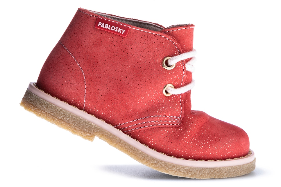 Botas de Bebé em Pele com Fecho Vermelho-3