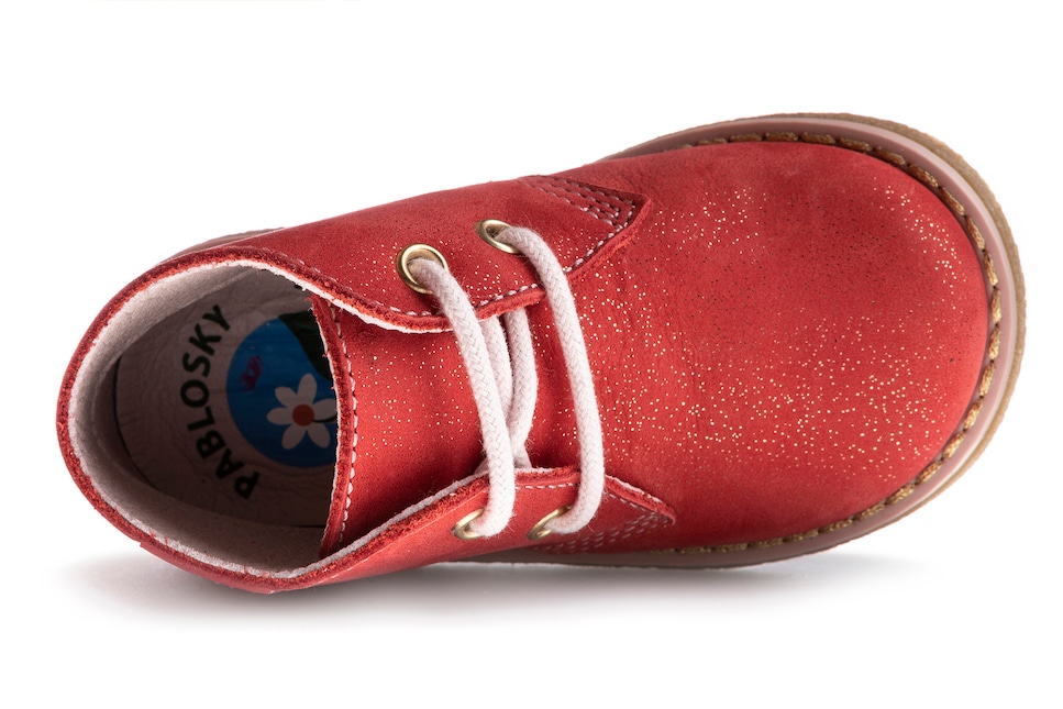 Botas de Bebé em Pele com Fecho Vermelho-6