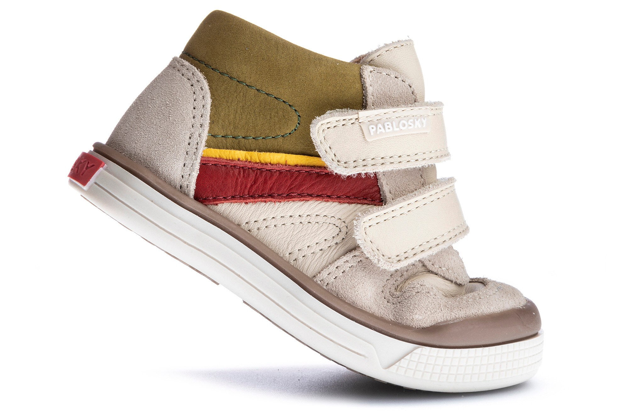 Botas de Bebé em Pele com Velcro Pablosky Bege-3