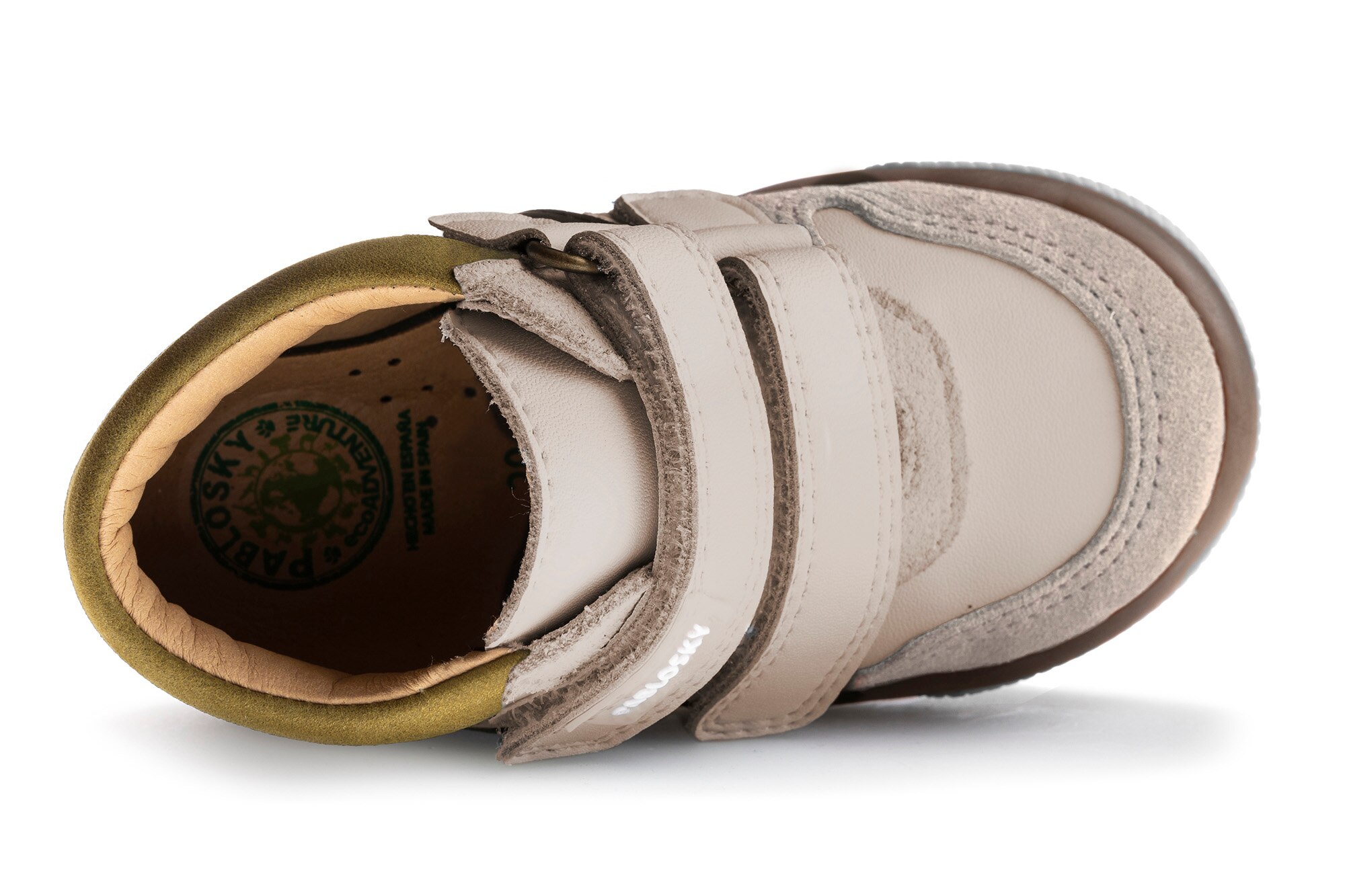 Botas de Bebé em Pele com Velcro Pablosky Bege-6