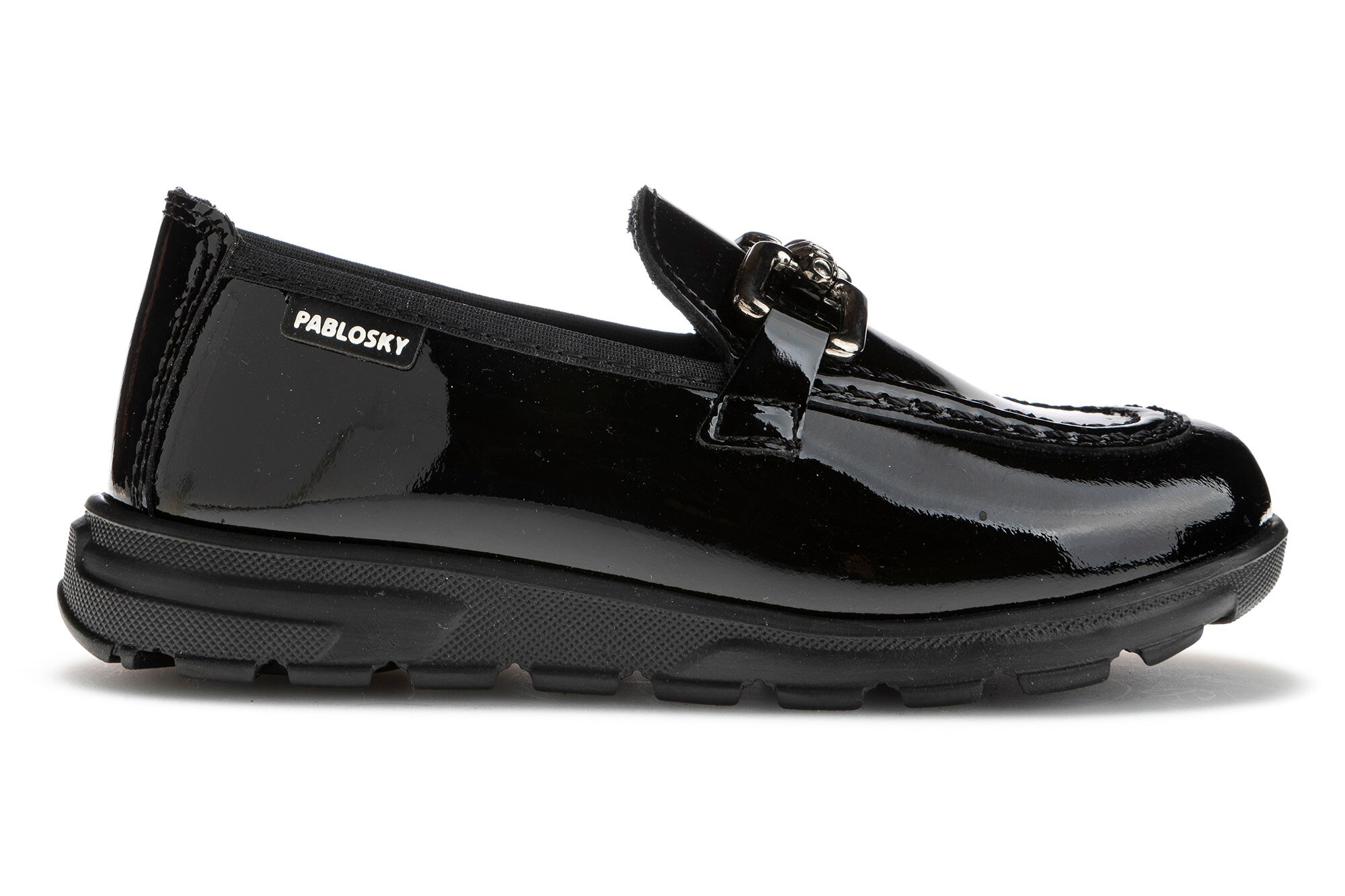 Mocassins de Pele com Elástico Pablosky Preto-6