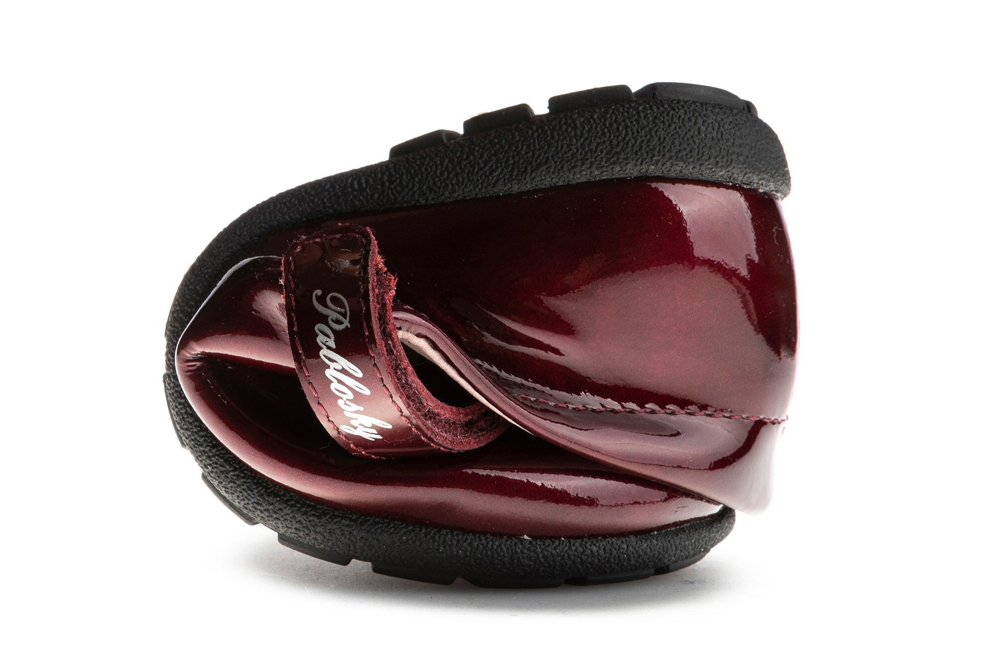 Sapatos de Presilha Infantil de Pele com Velcro Bordeaux-3