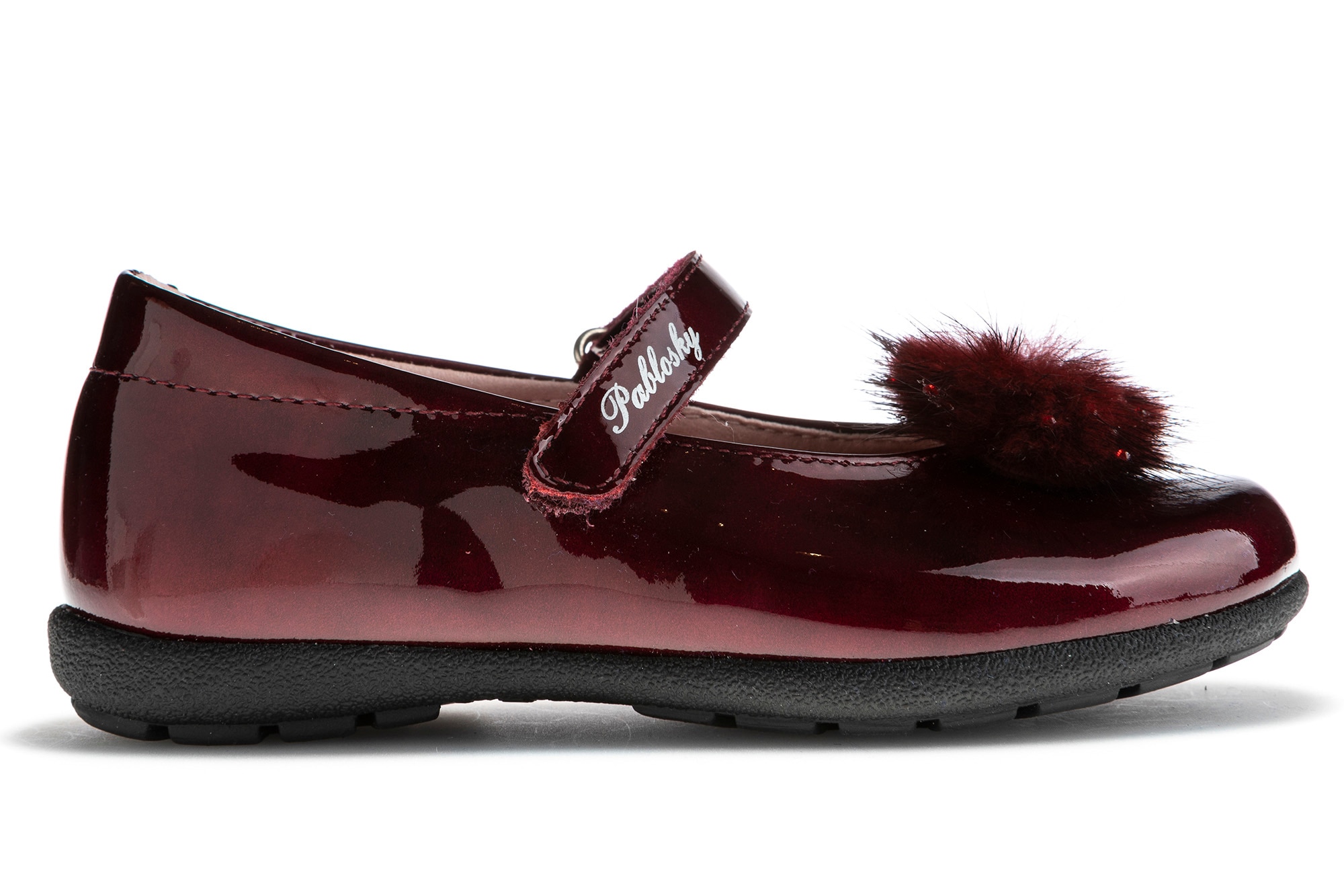 Sapatos de Presilha Infantil de Pele com Velcro Bordeaux-6