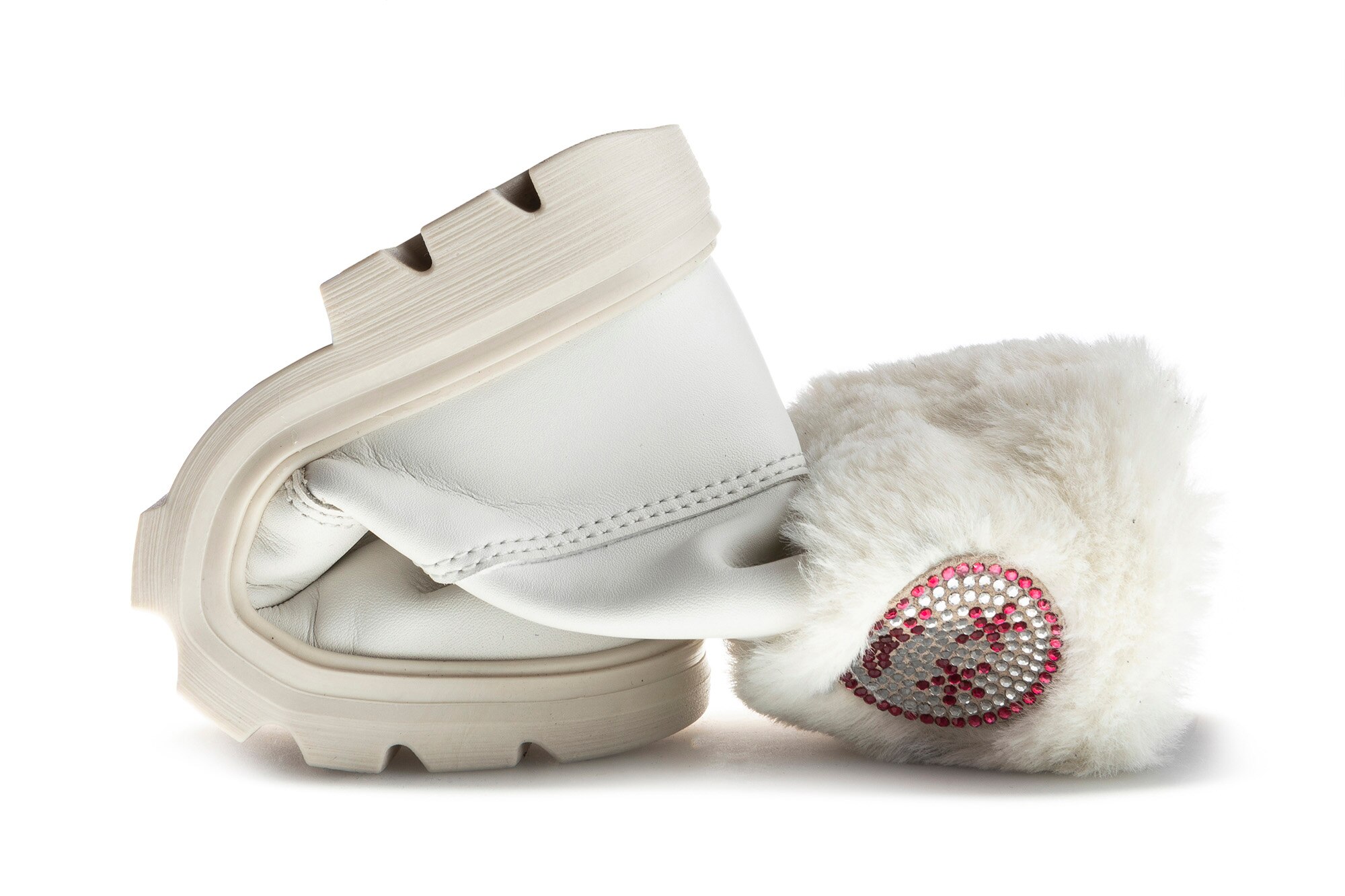 Botas Infantil de Pele e Têxtil Técnico com Fecho Zip Pablosky Branco-3