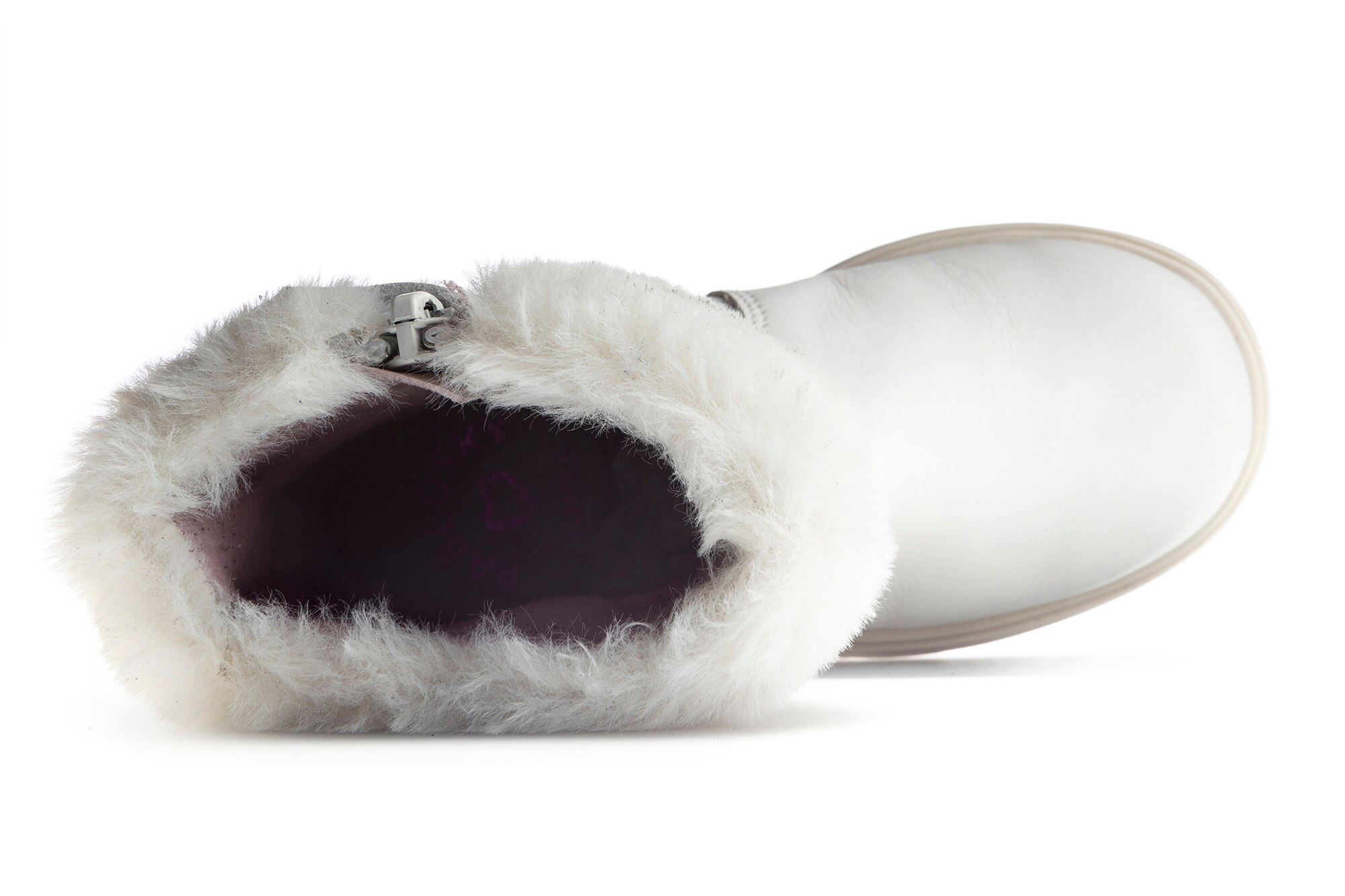 Botas Infantil de Pele e Têxtil Técnico com Fecho Zip Pablosky Branco-6