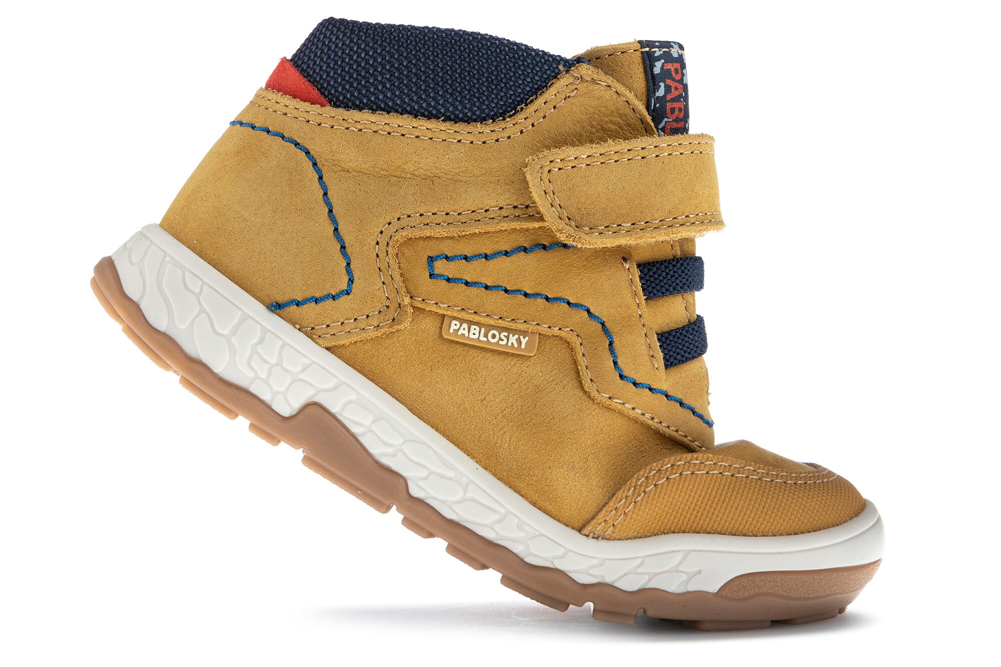 Botas Infantil de Pele com Velcro Pablosky Amarelo-2