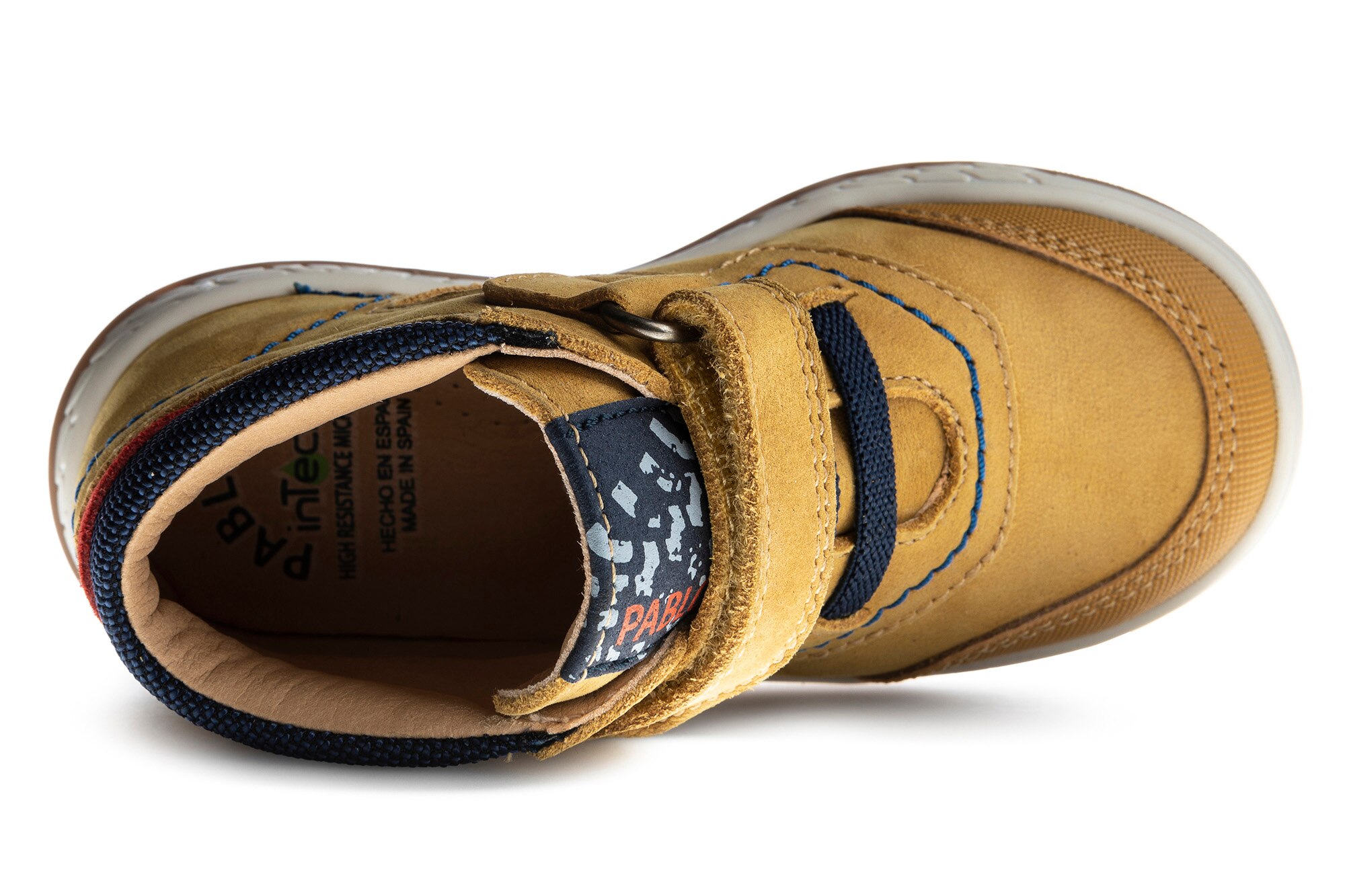 Botas Infantil de Pele com Velcro Pablosky Amarelo-5
