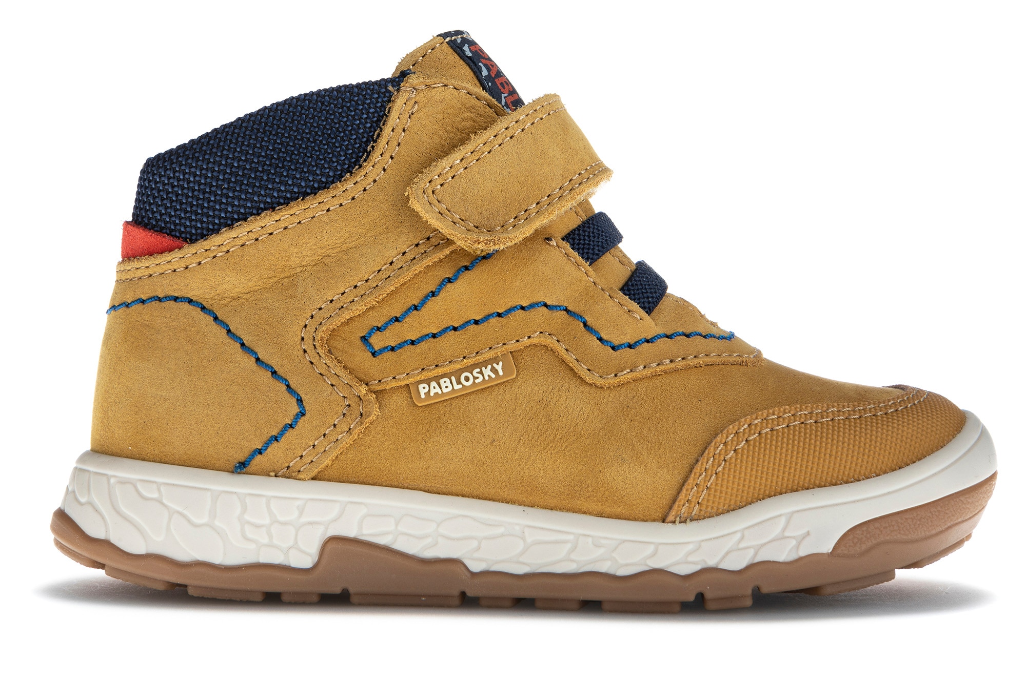 Botas Infantil de Pele com Velcro Pablosky Amarelo-6