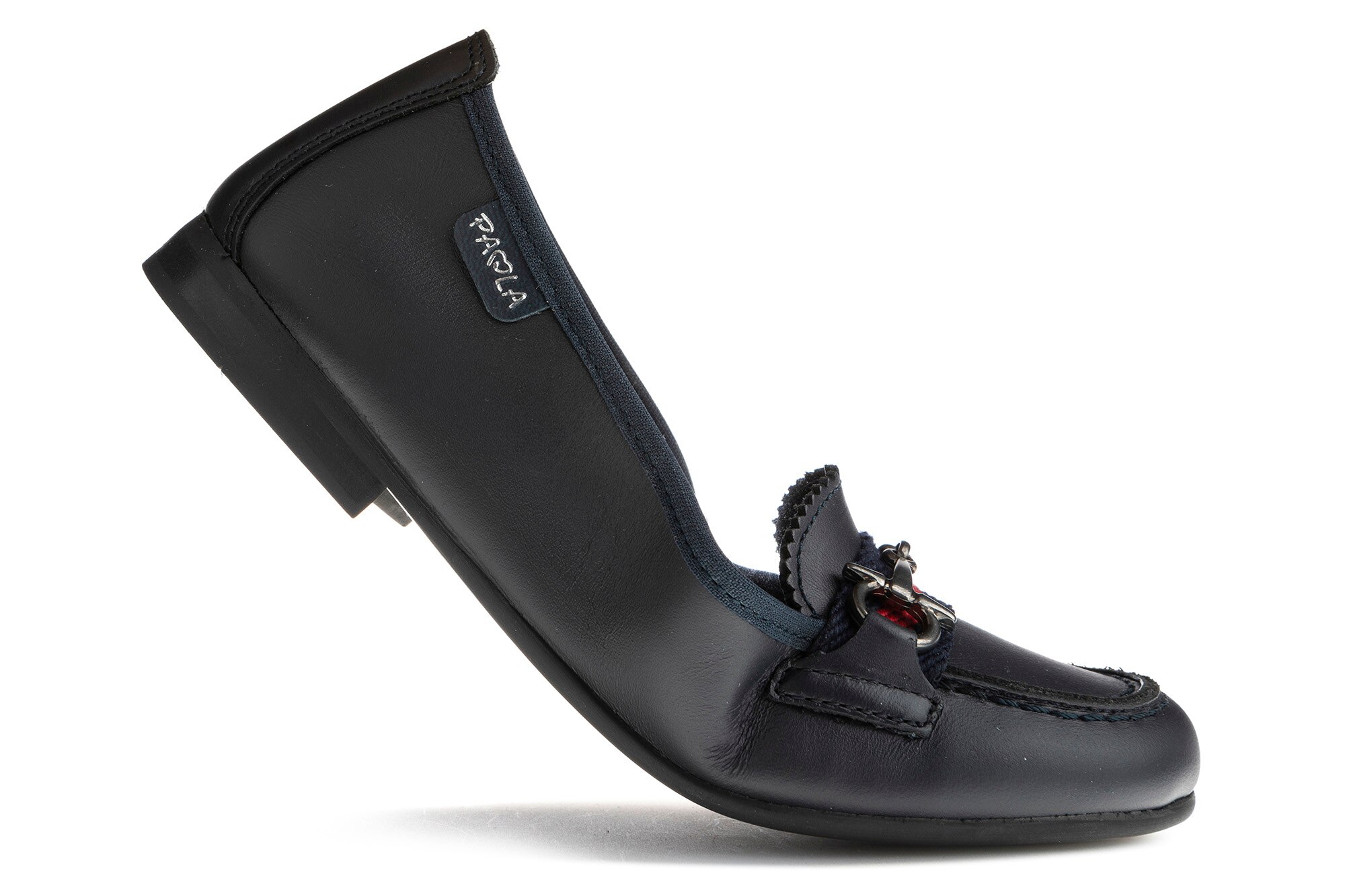 Mocassins de Pele com Elástico Pablosky Azul-marinho-2