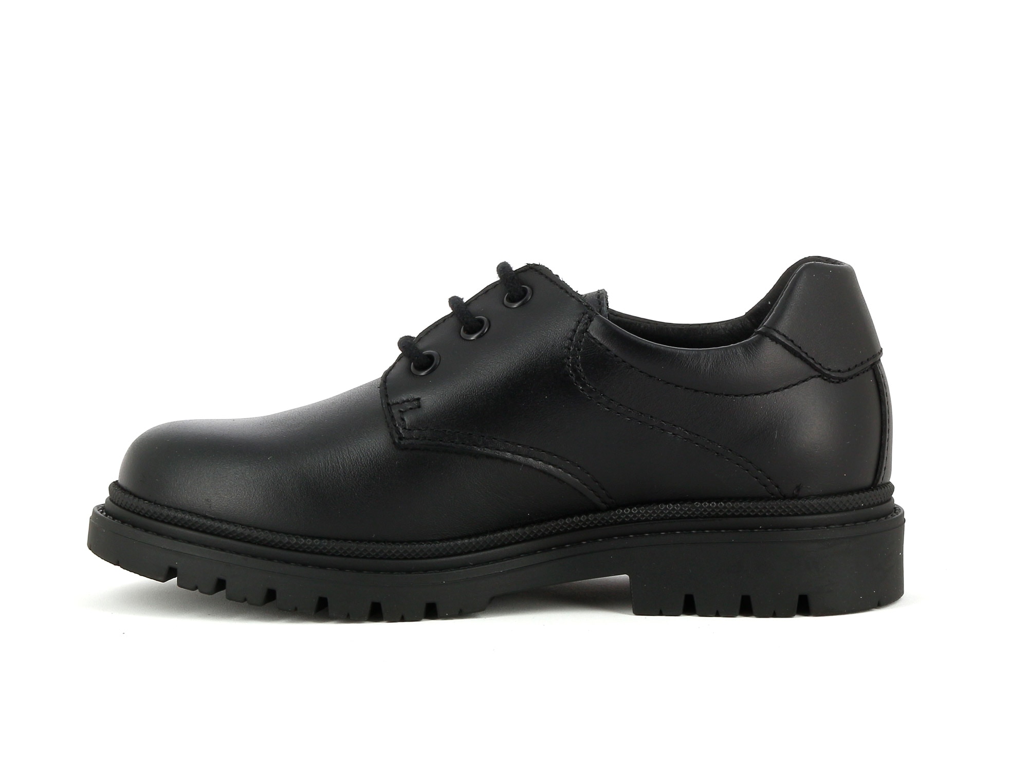 Sapatos de Cordões Infantil de Pele com Palmilha Amortecedora Pablosky Preto-4