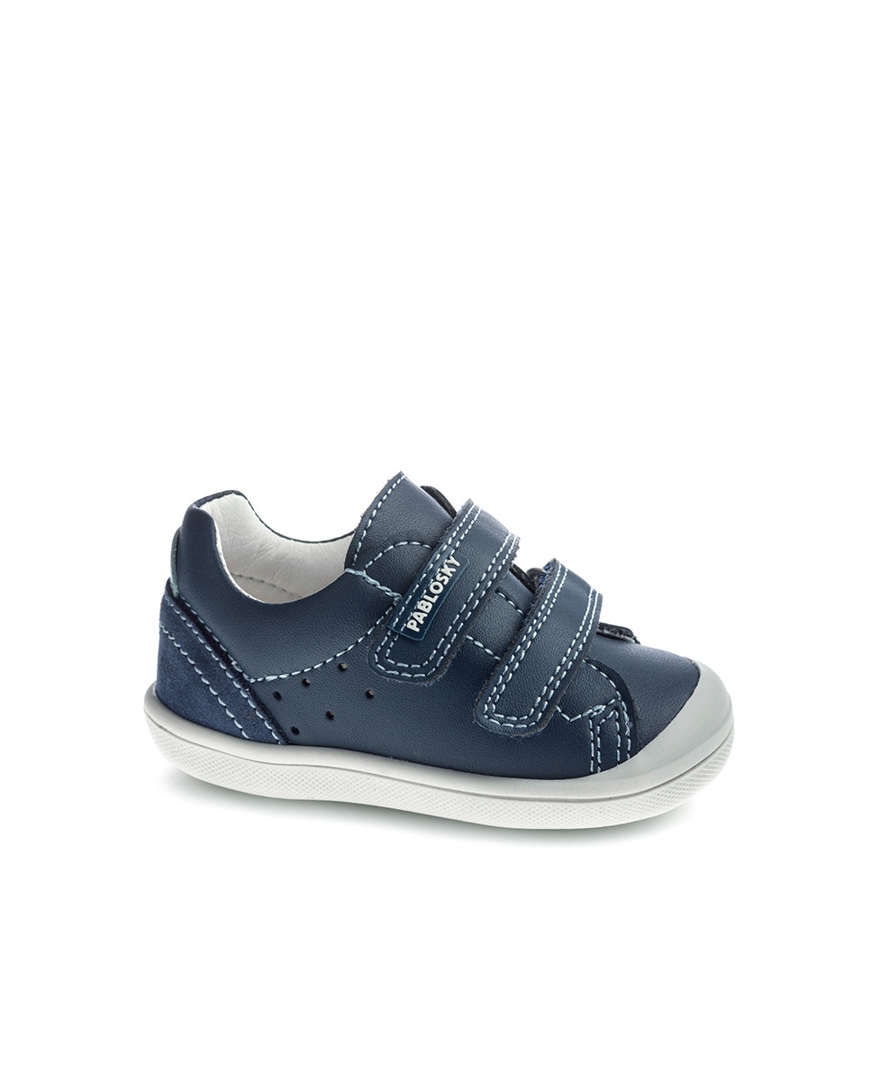 Sapatos de Presilha para Bebé de Pele com Velcro Pablosky Azul-escuro-1