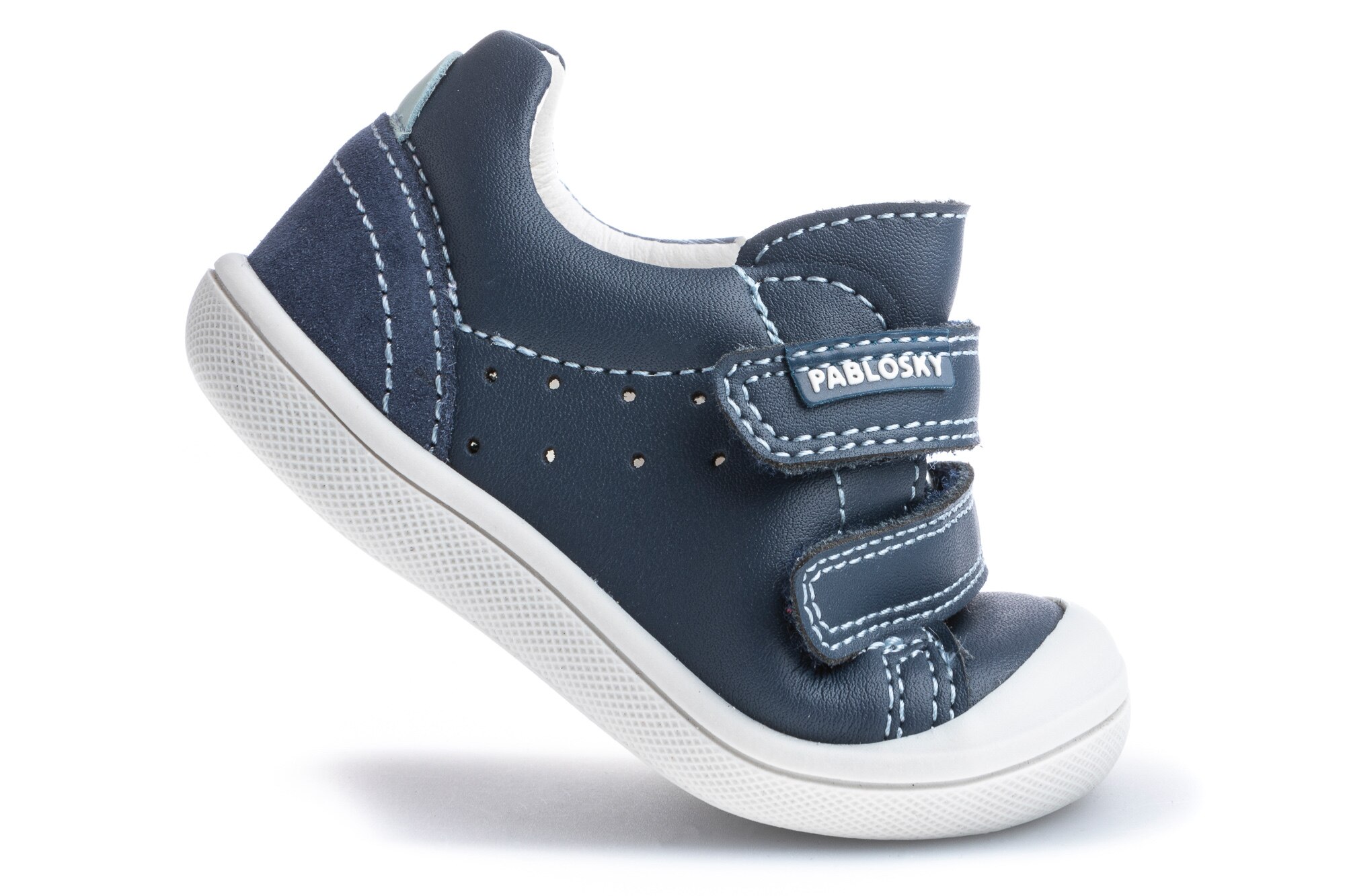 Sapatos de Presilha para Bebé de Pele com Velcro Pablosky Azul-escuro-2