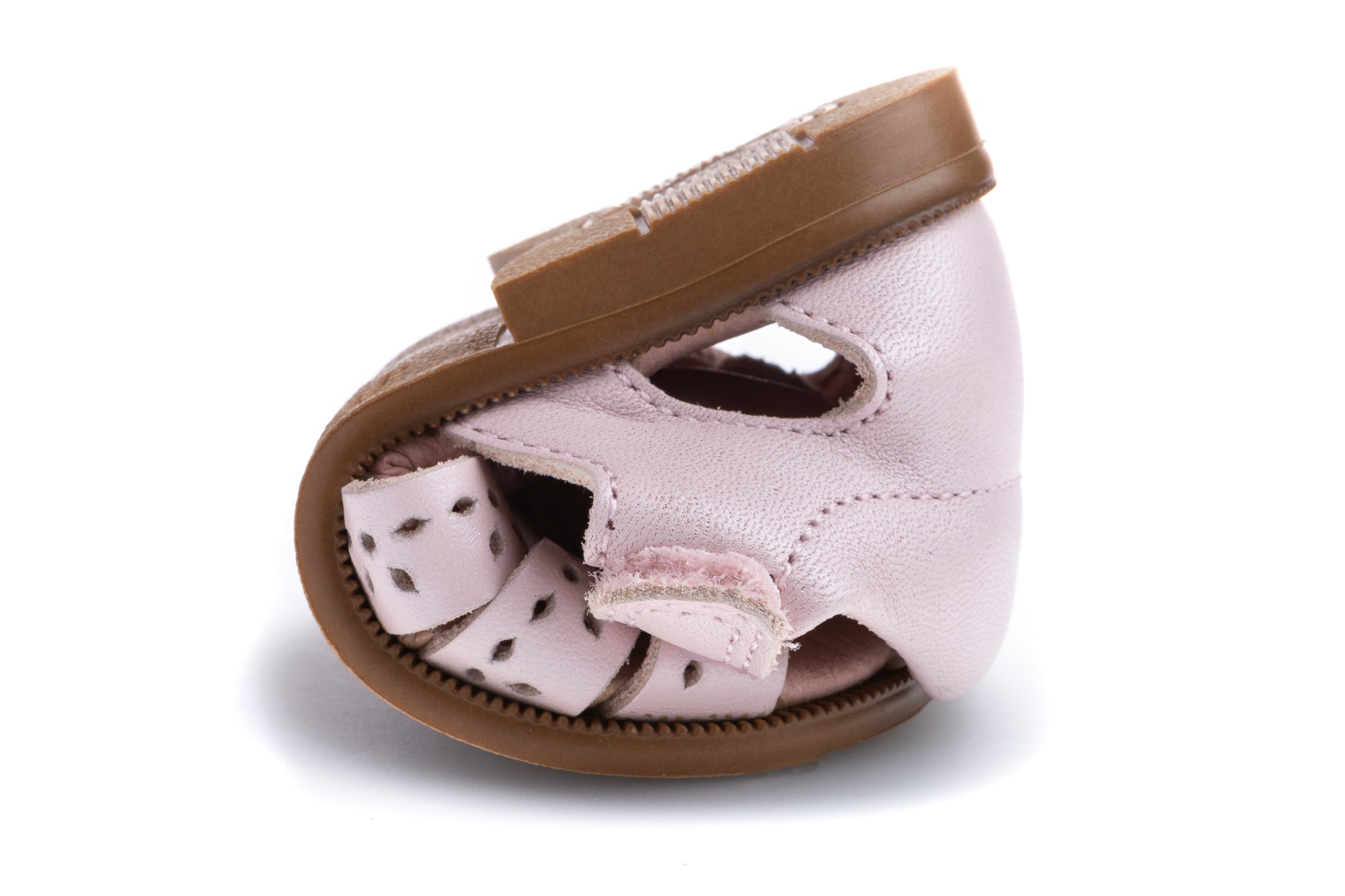 Sandálias para Bebé de Pele com Velcro Pablosky Rosa-3