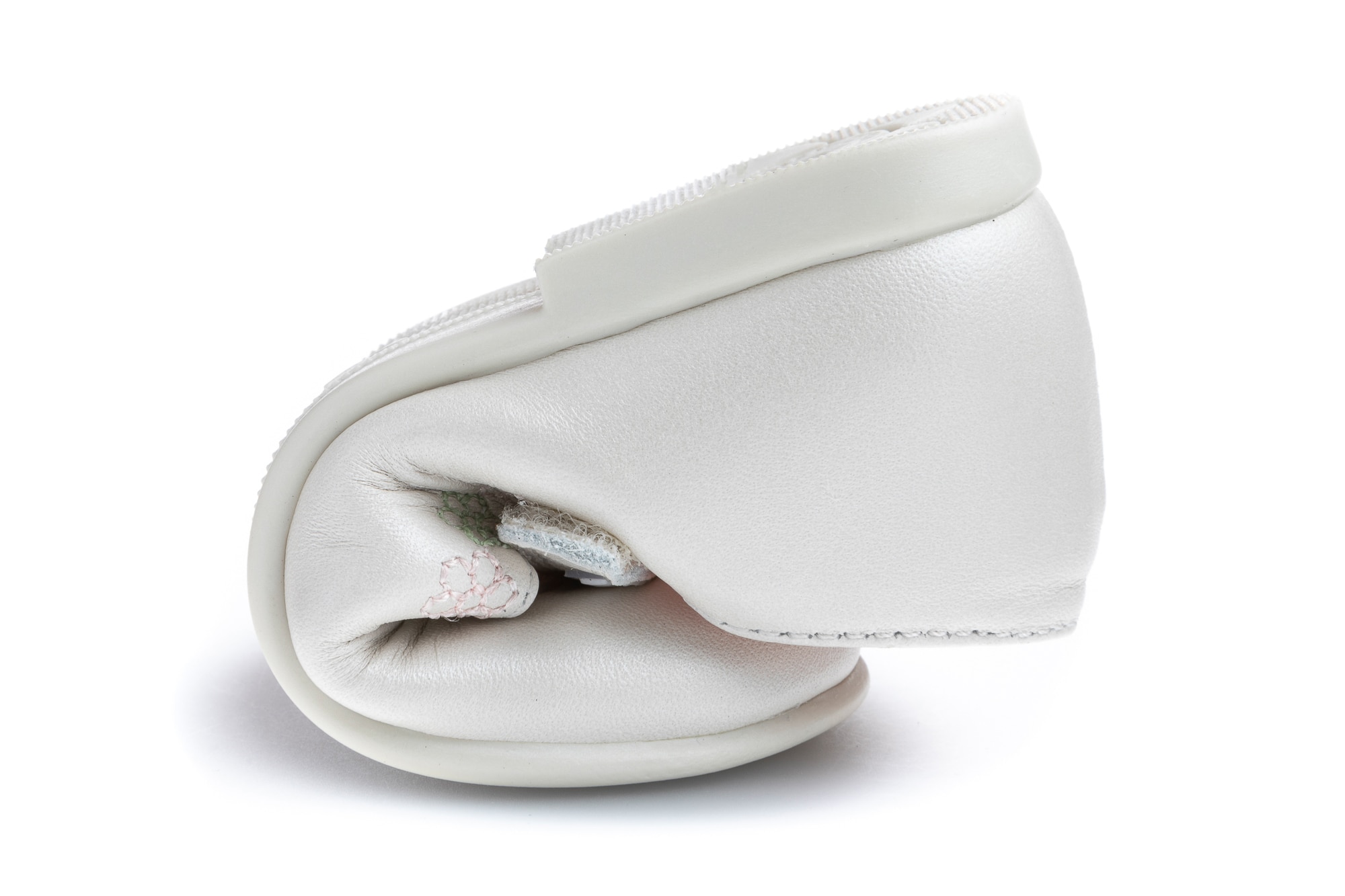 Merceditas de Bebé de Pele com Velcro Pablosky Branco-3