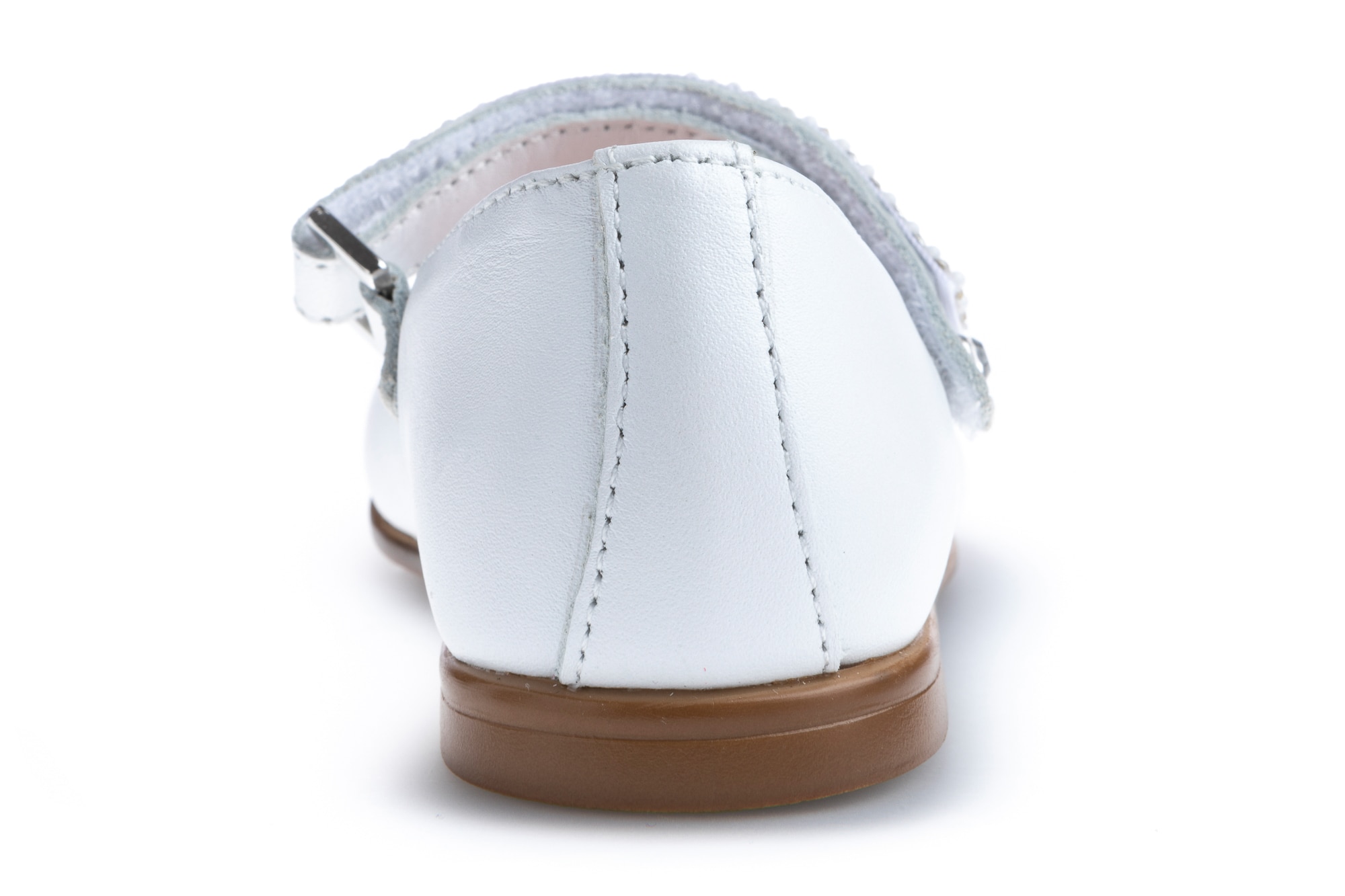 Sapatos de Presilha Infantil de Pele com Velcro Pablosky Branco-5