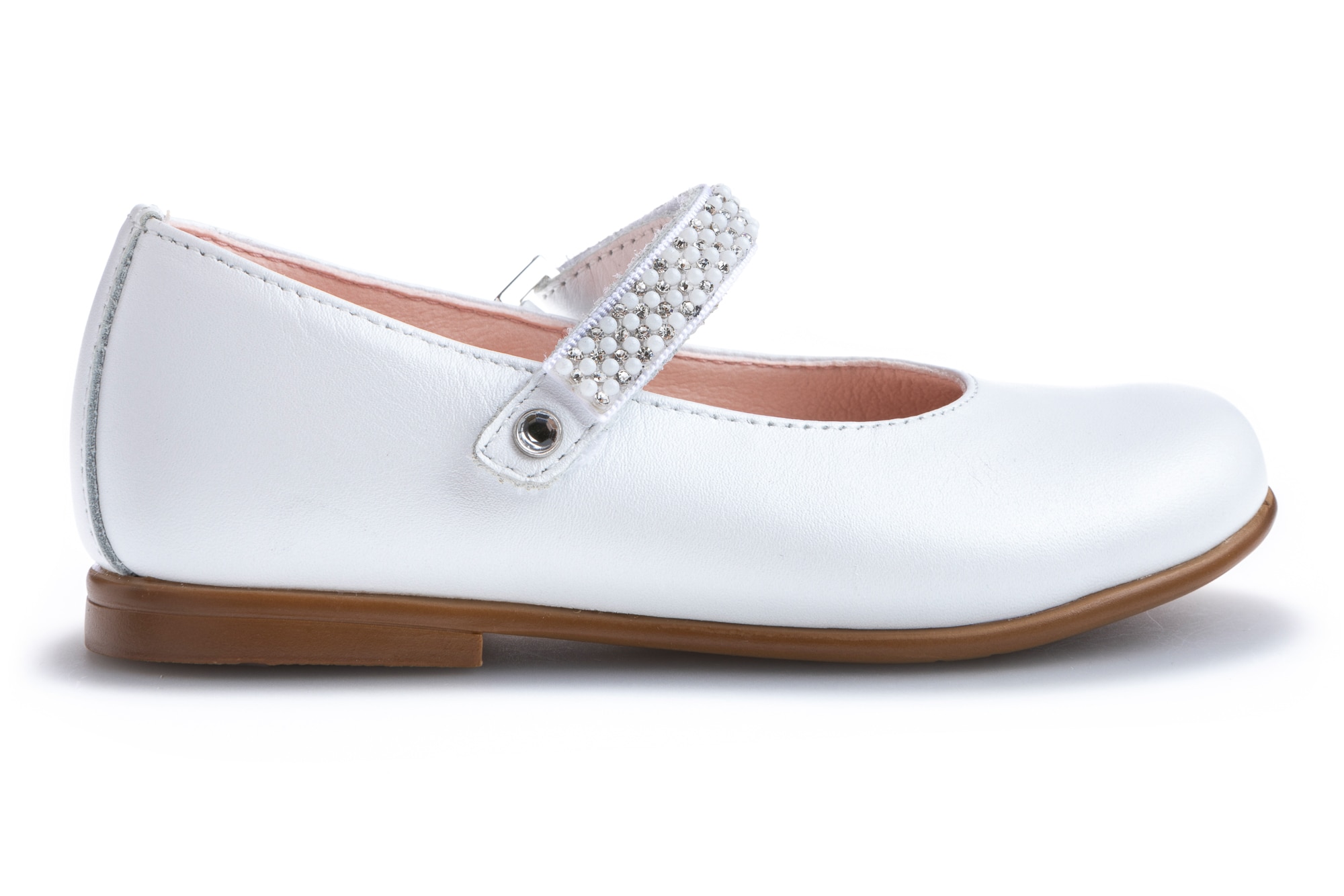 Sapatos de Presilha Infantil de Pele com Velcro Pablosky Branco-6