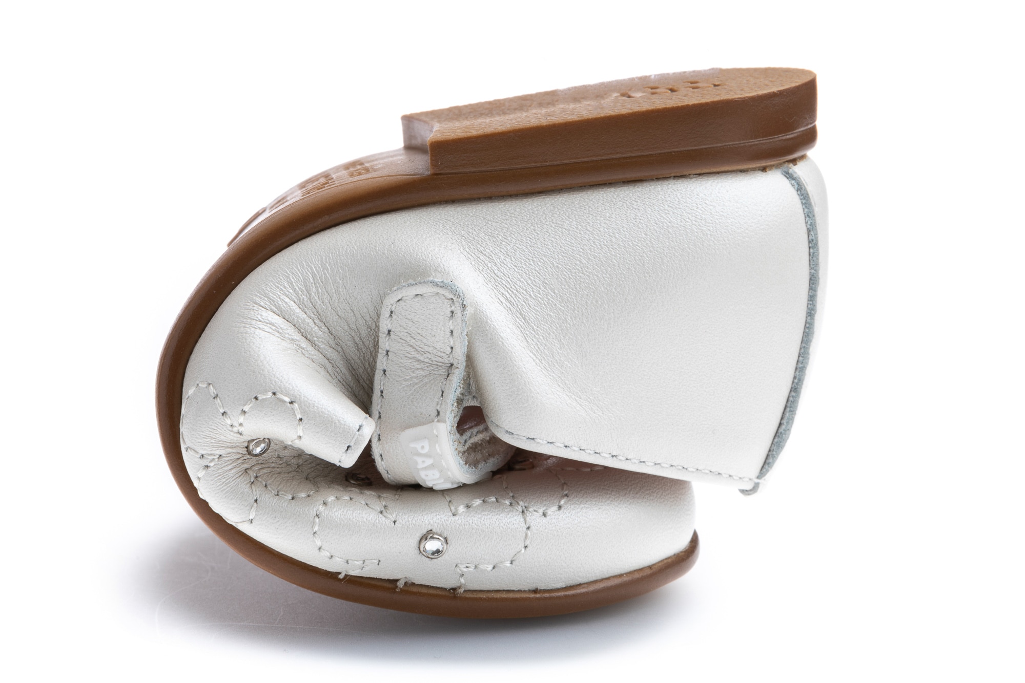 Sapatos de Presilha Infantil de Pele com Velcro Pablosky Bege-3