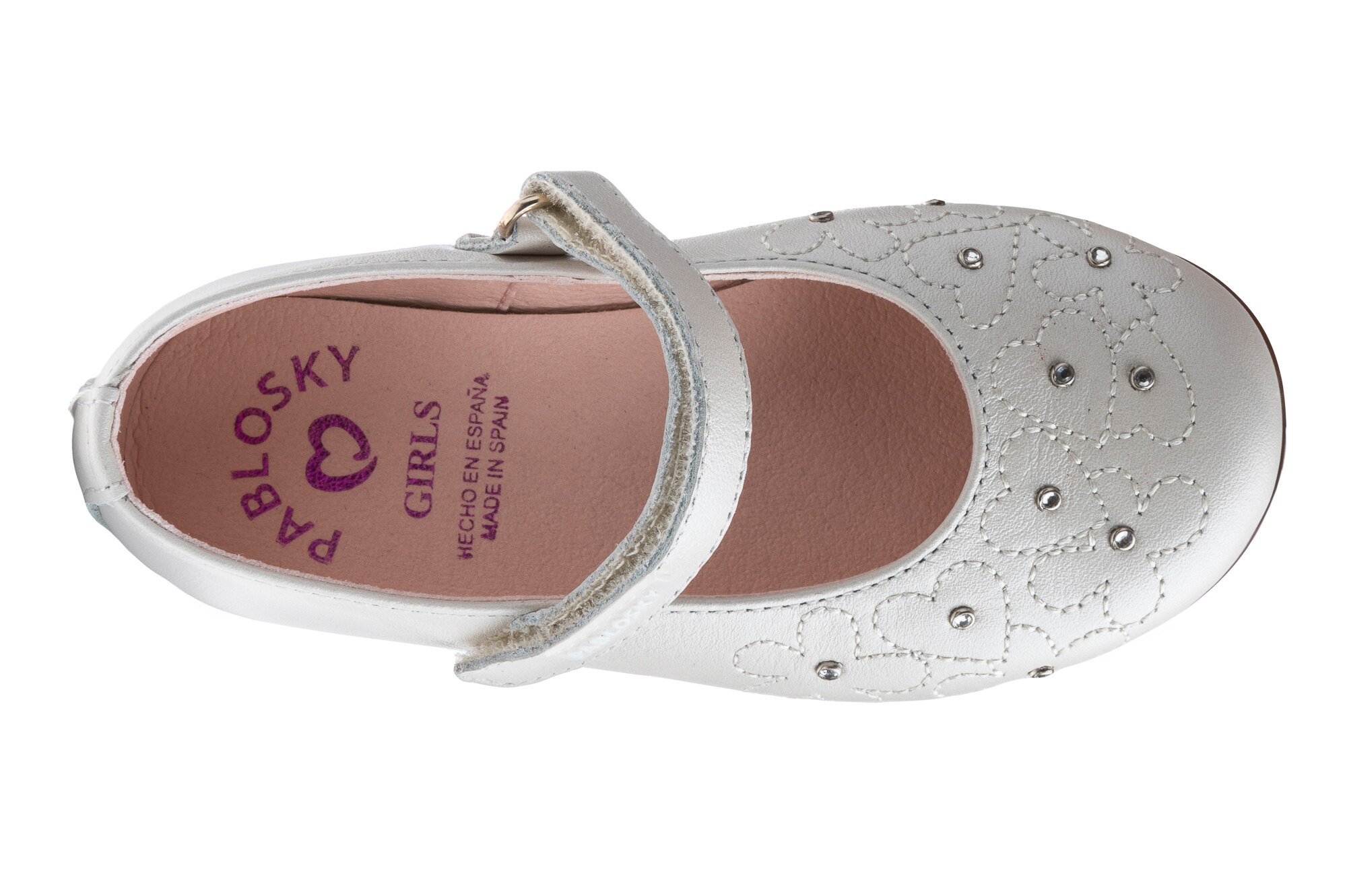 Sapatos de Presilha Infantil de Pele com Velcro Pablosky Bege-4