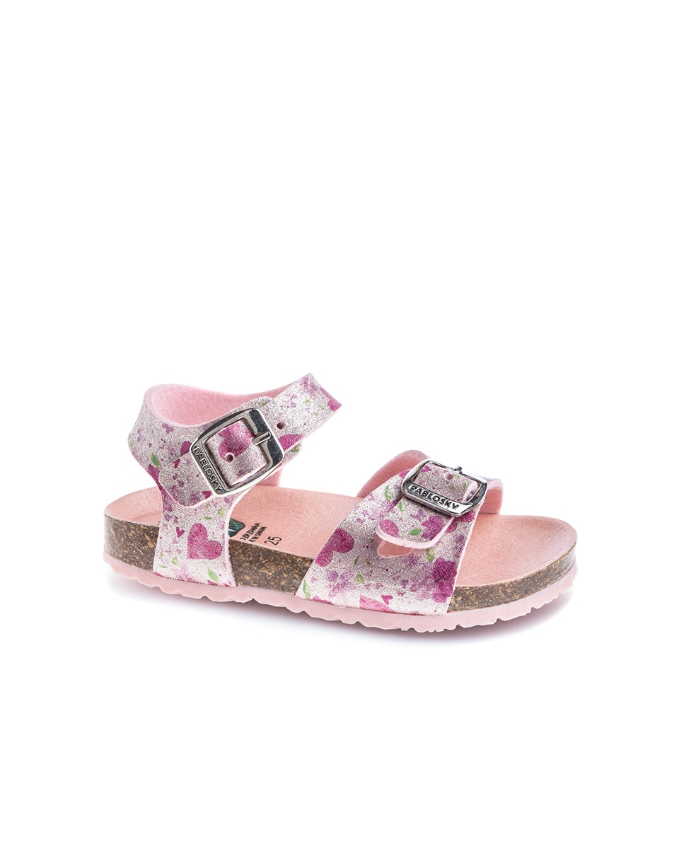 Sandálias de Materiais Reciclados com Fivela Rosa-1