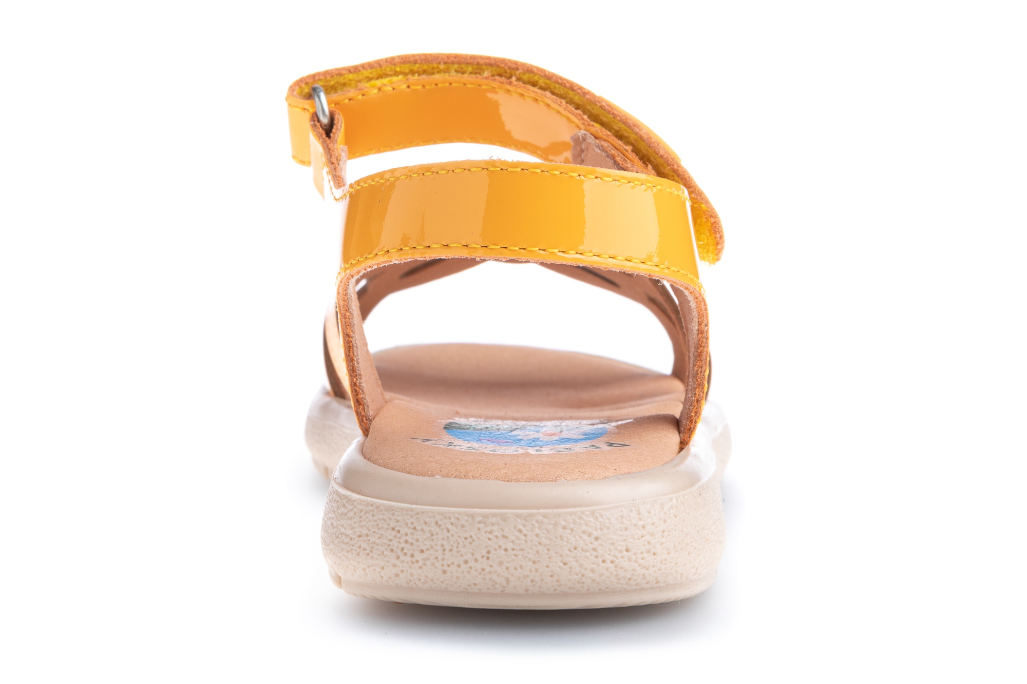 Sandálias Infantil de Pele com Velcro Pablosky Amarelo-5