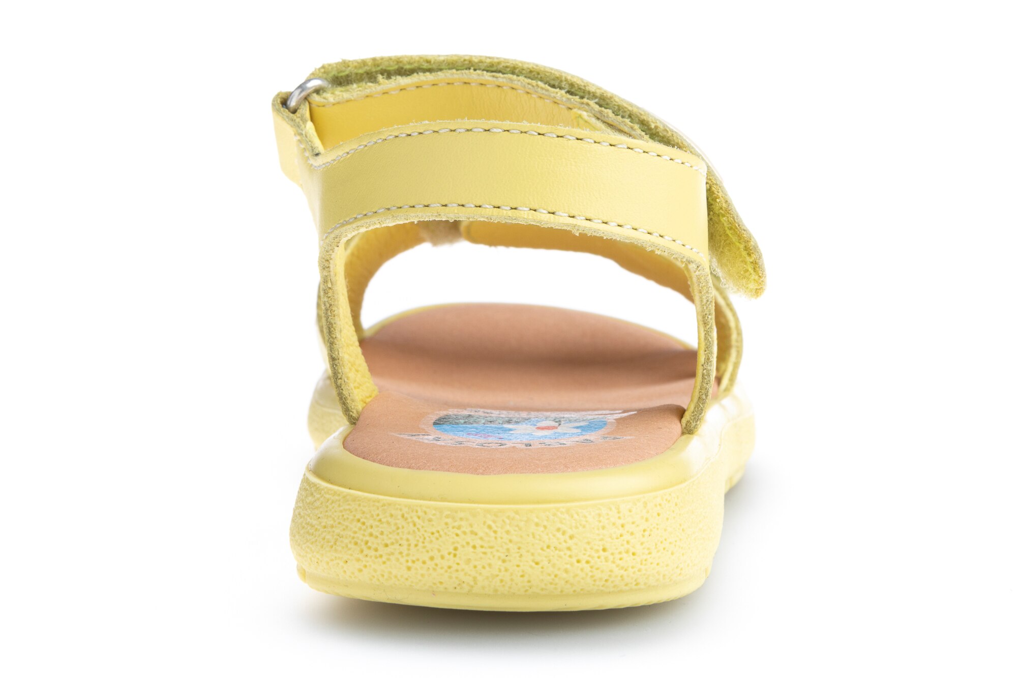 Sandálias Infantil de Pele com Velcro Pablosky Amarelo-5