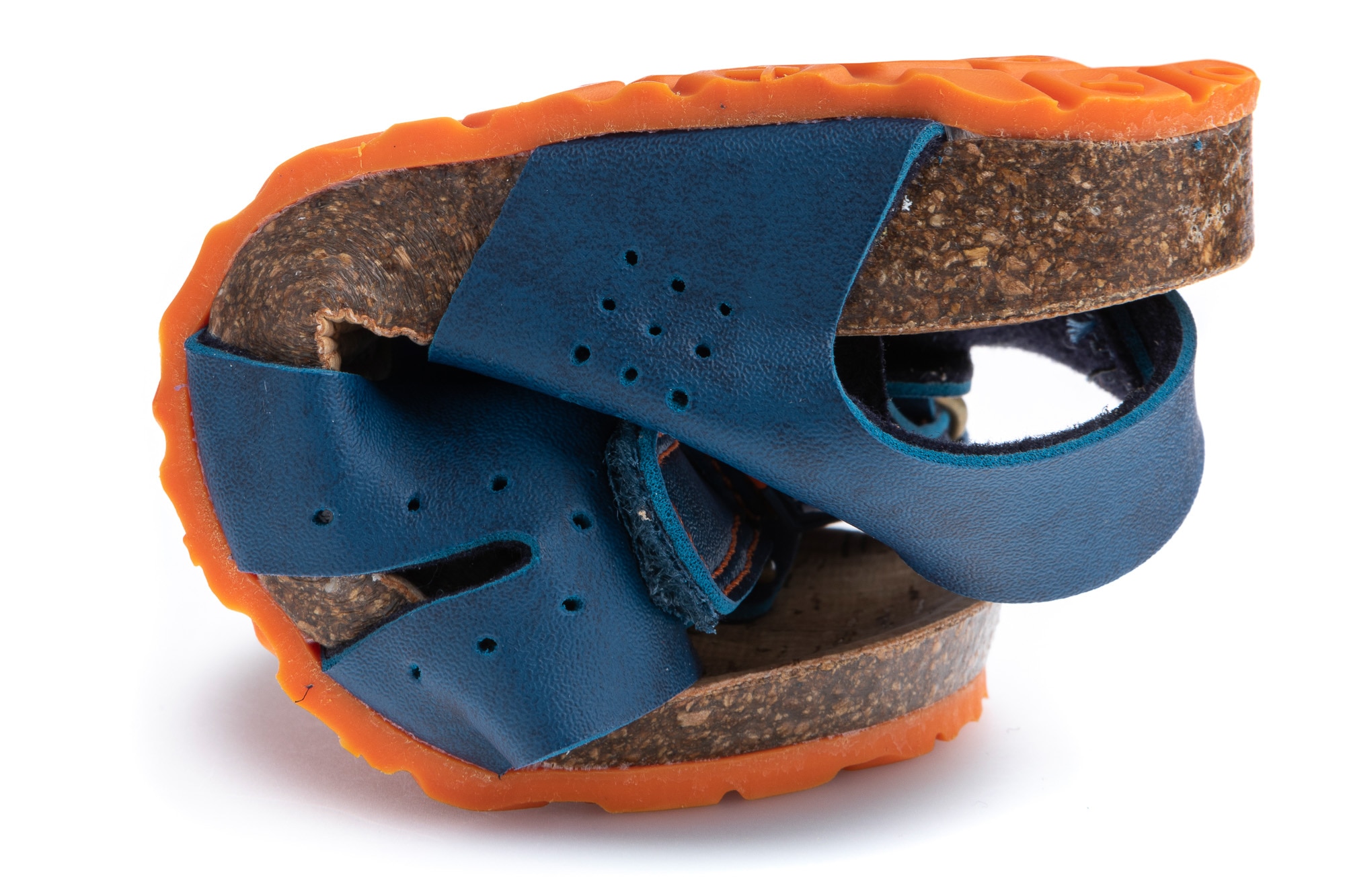Sandálias em Azul de Materiais Reciclados com Velcro Pablosky Azul-marinho / Laranja-3