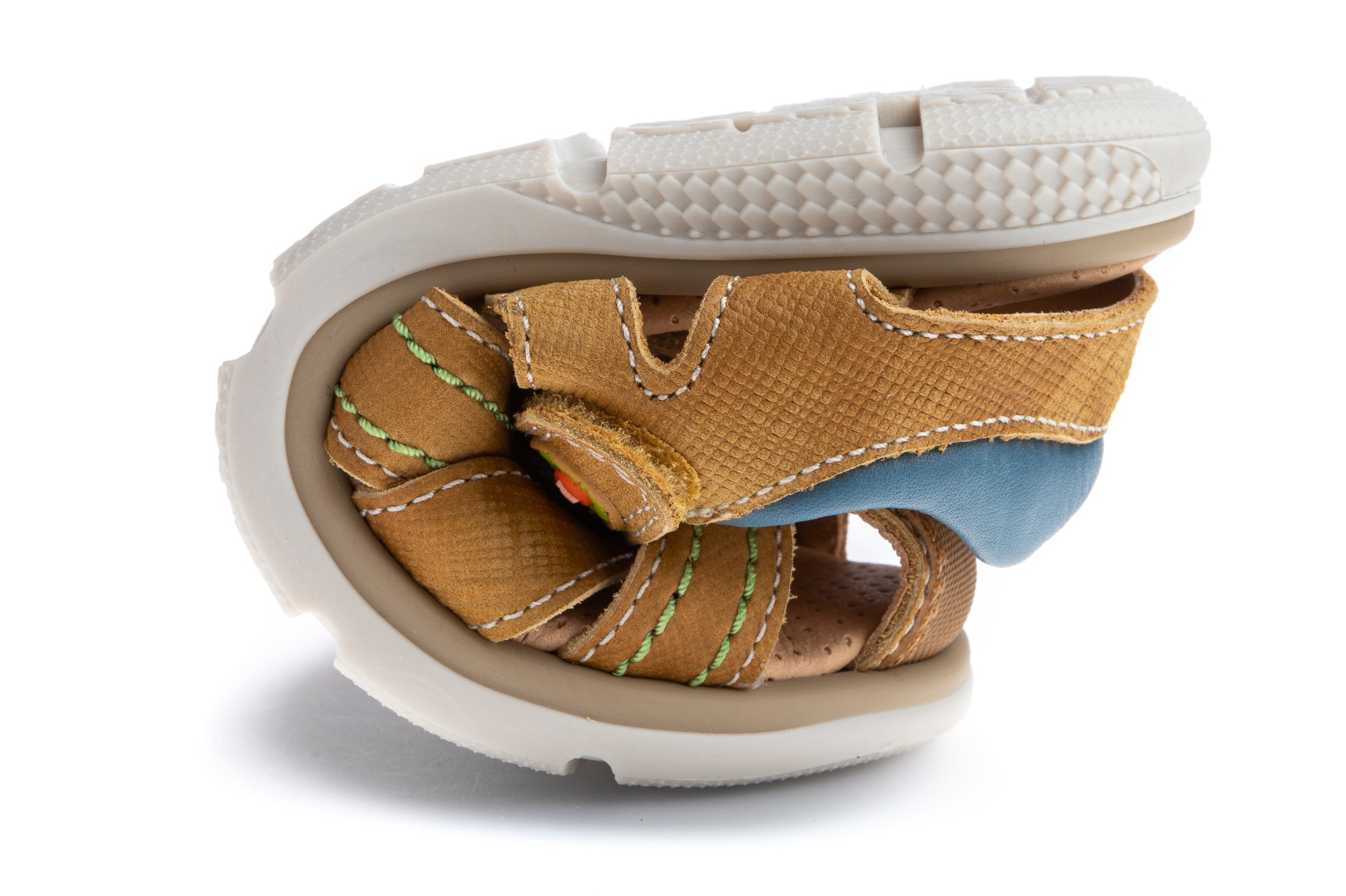 Sandálias Infantil de Pele com Velcro Pablosky Amarelo-3