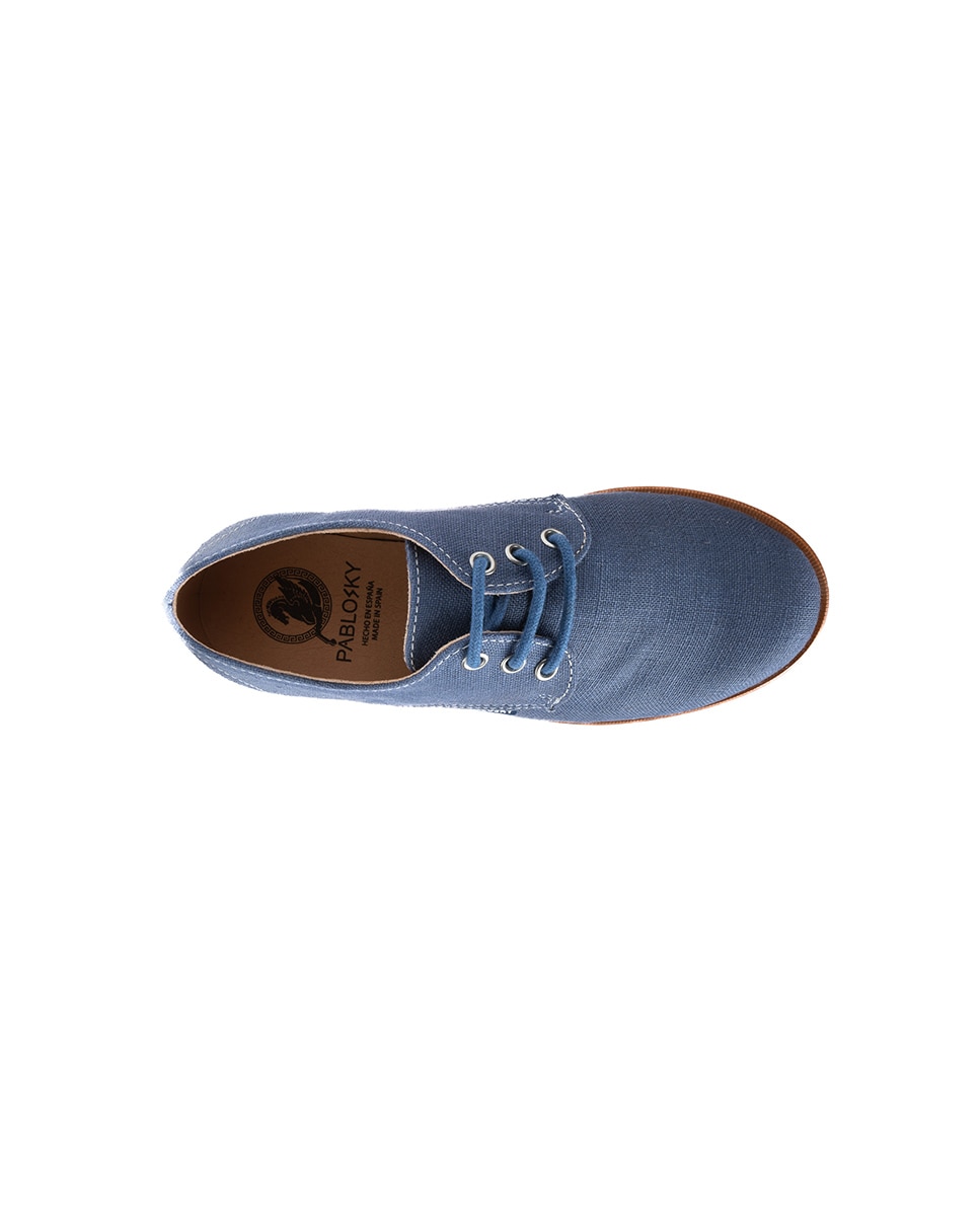 Sapatos de Cordões e Bluchers Infantil com Cordões Pablosky Azul-celeste-4