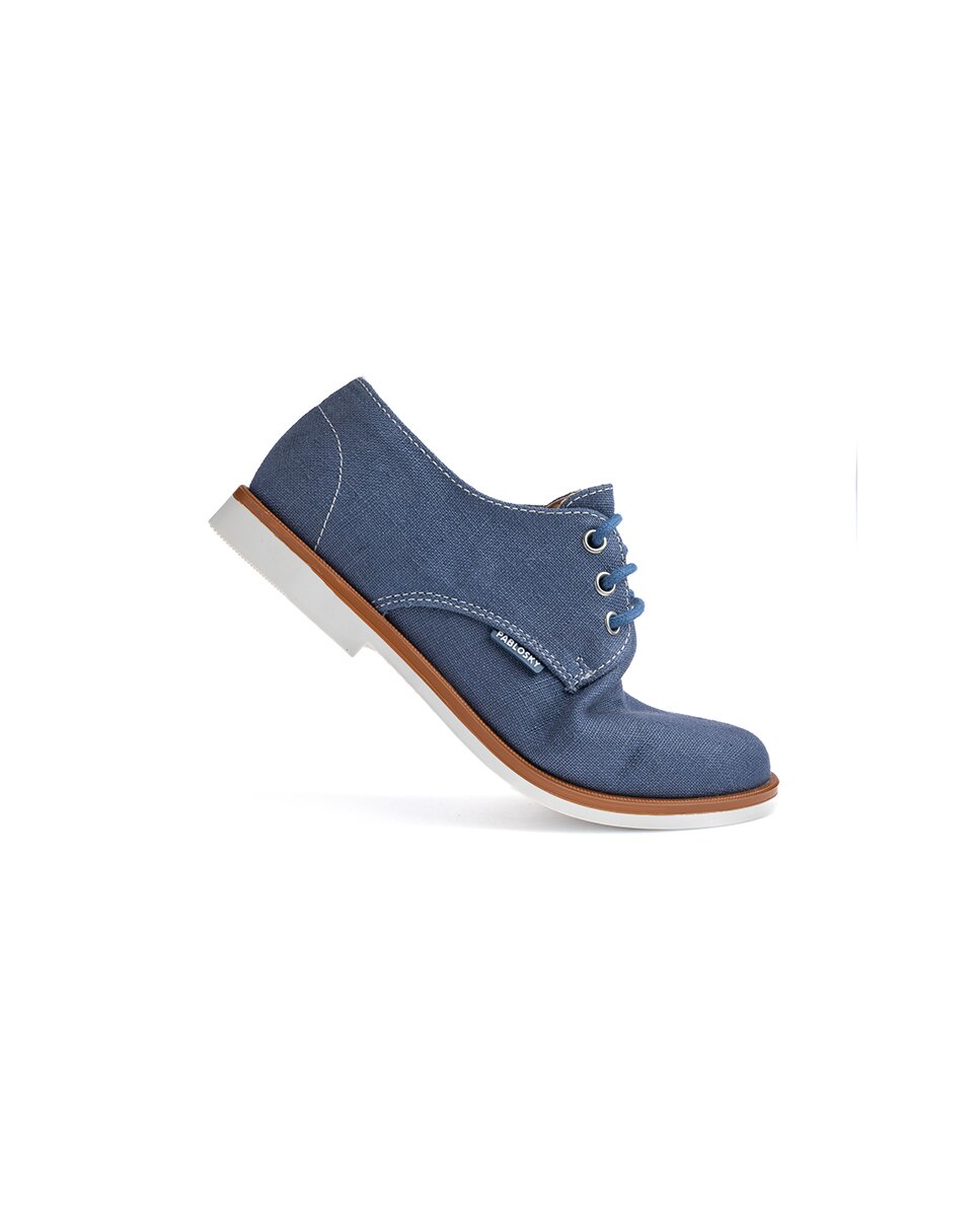 Sapatos de Cordões e Bluchers Infantil com Cordões Pablosky Azul-celeste-6