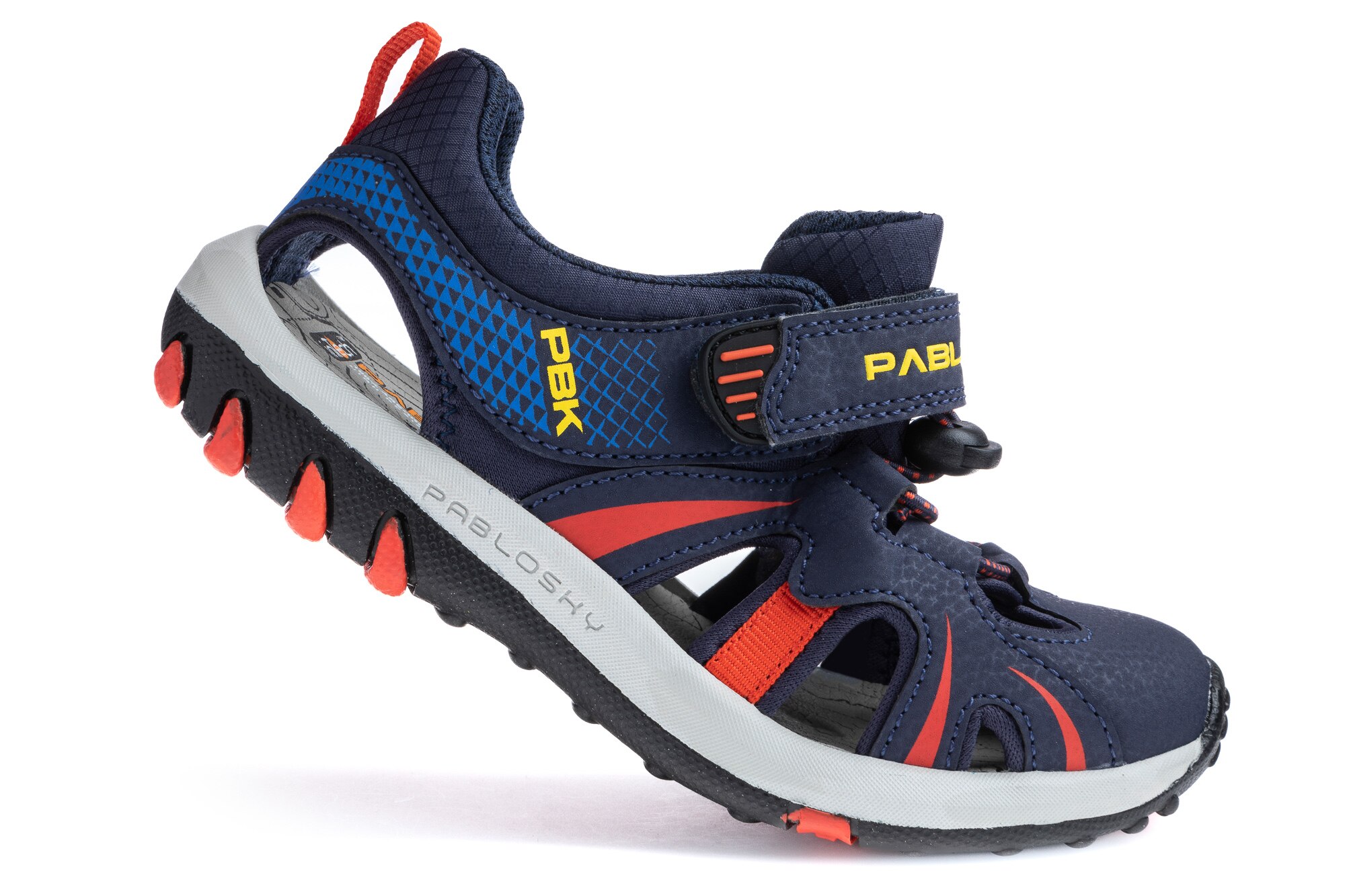 Sandálias Infantil com Velcro Azul-marinho / Laranja-2