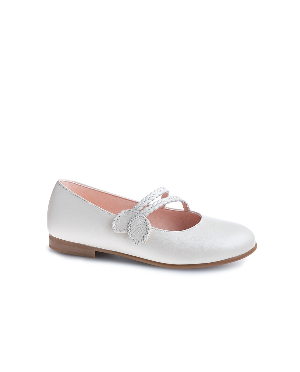 Sapatos de Presilha Infantil de Pele com Velcro Pablosky Bege-1