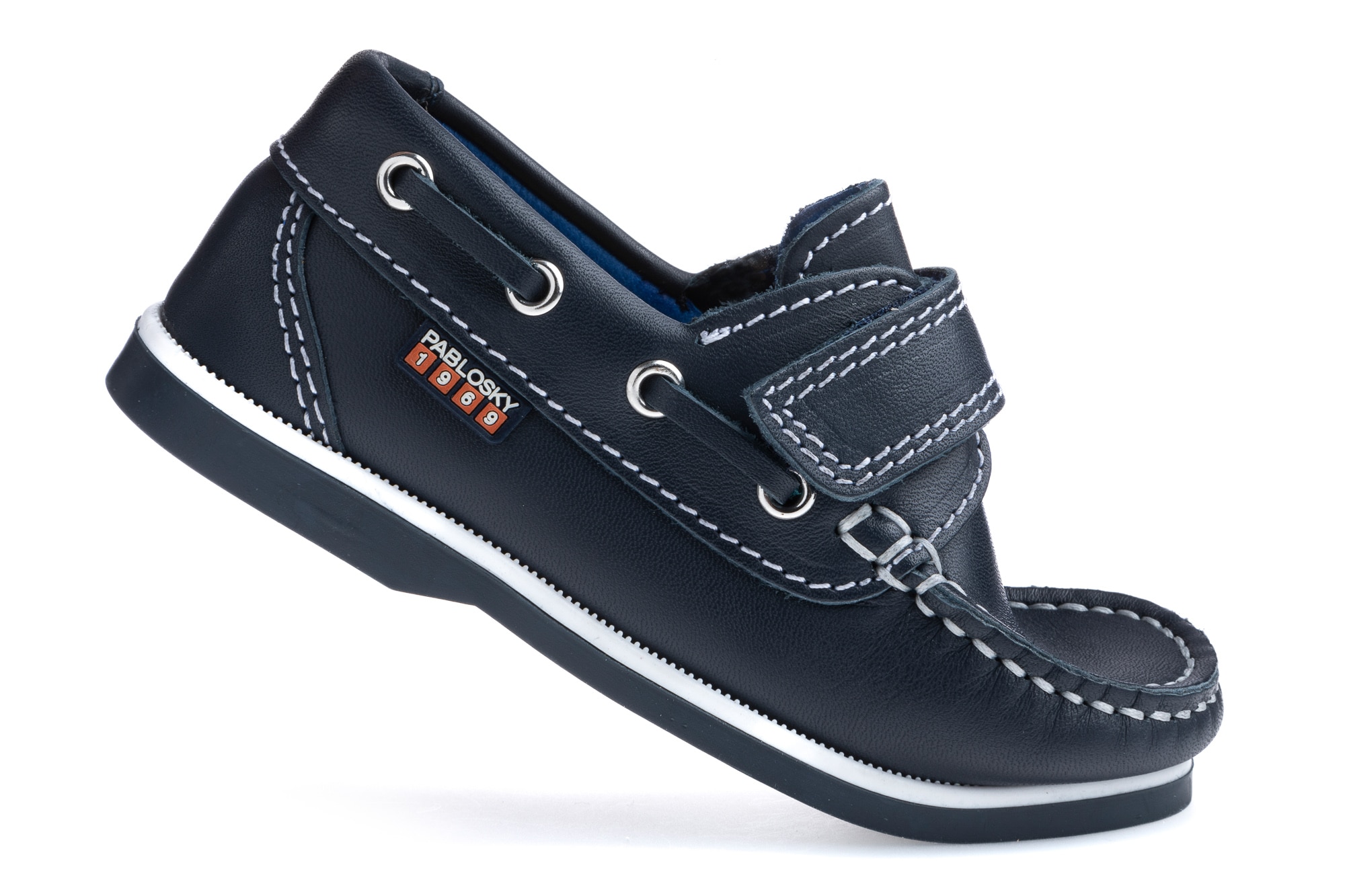 Náuticos Infantil de Pele com Velcro Pablosky Azul-marinho-2