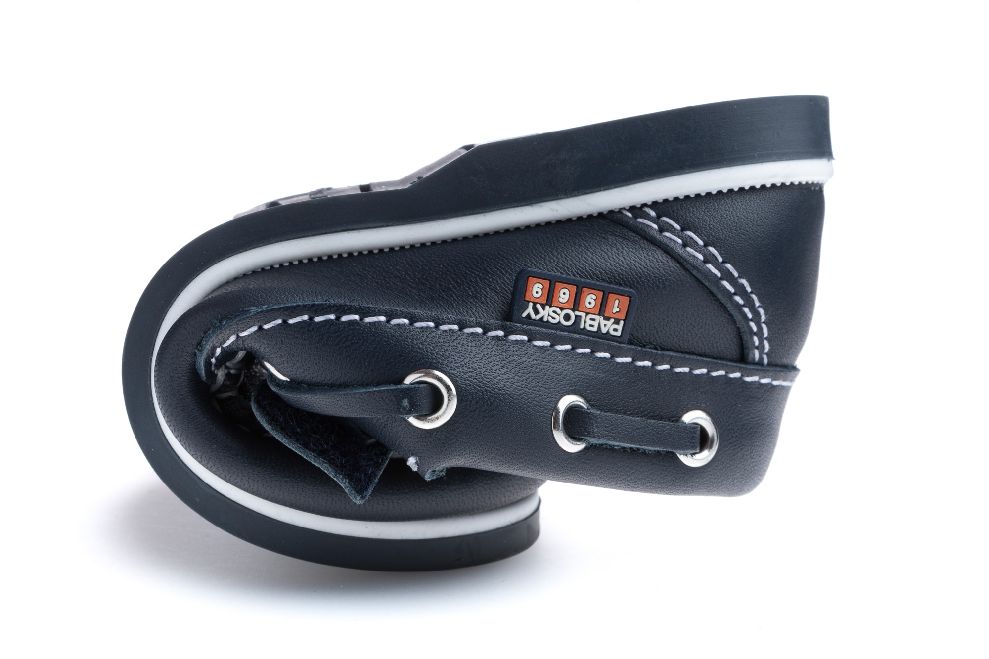 Náuticos Infantil de Pele com Velcro Pablosky Azul-marinho-3